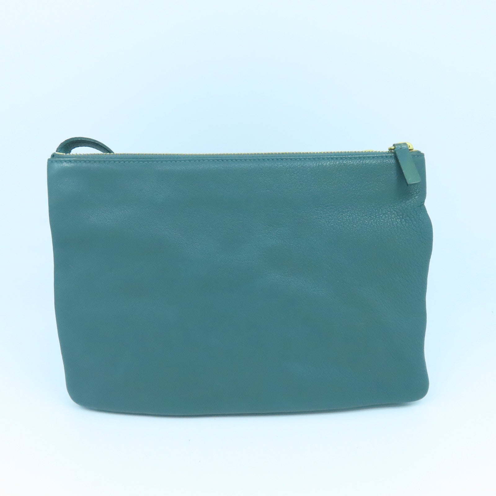 CELINE 牛皮皮革Shoulder Bag金扣肩背袋綠色