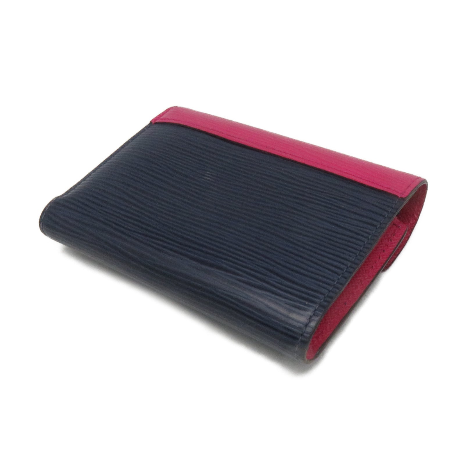 LOUIS VUITTON Epi Victorine Compact Wallet蓝色/粉红色