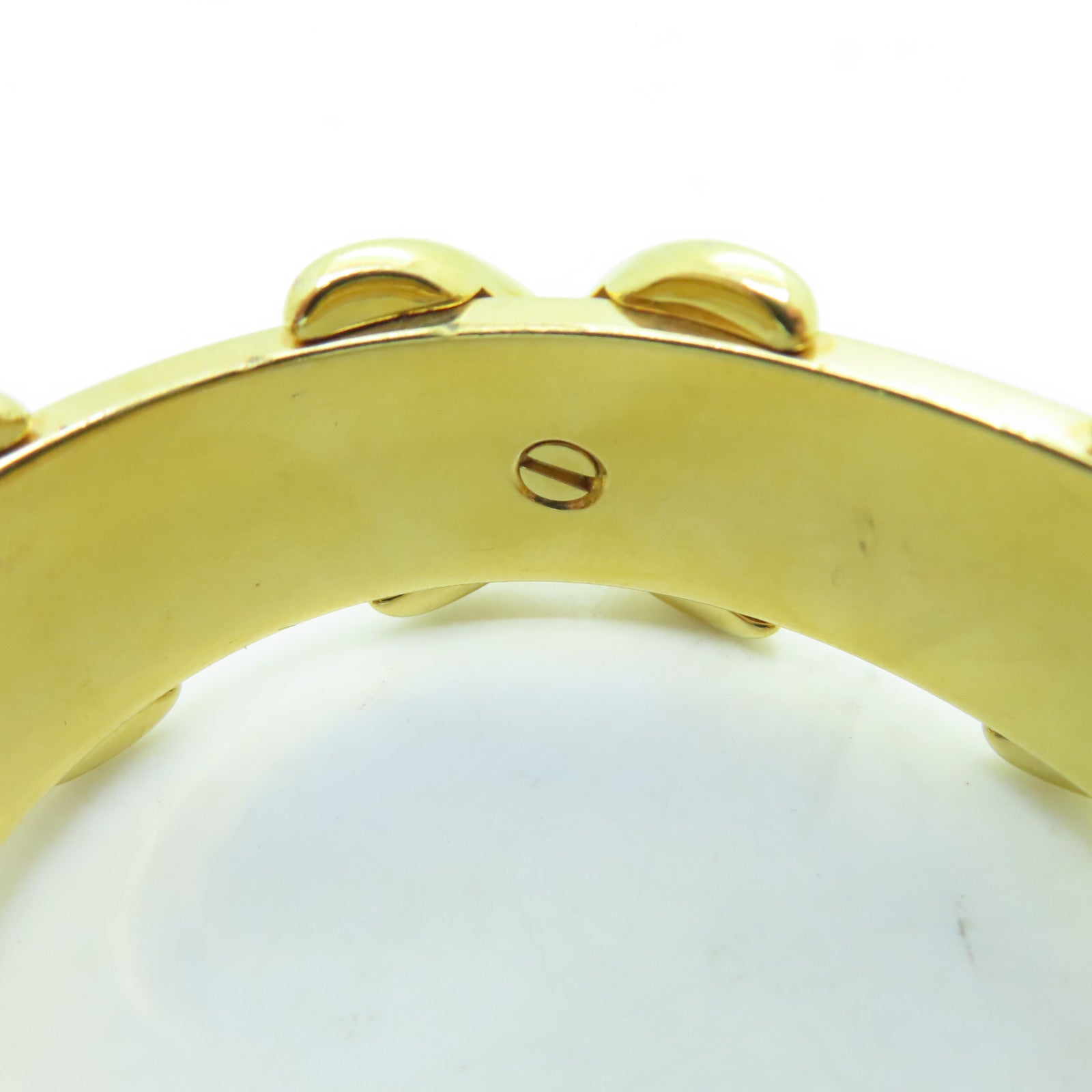 HERMES 金屬/Epsom皮革Vintage Bangle手環金色/黑色