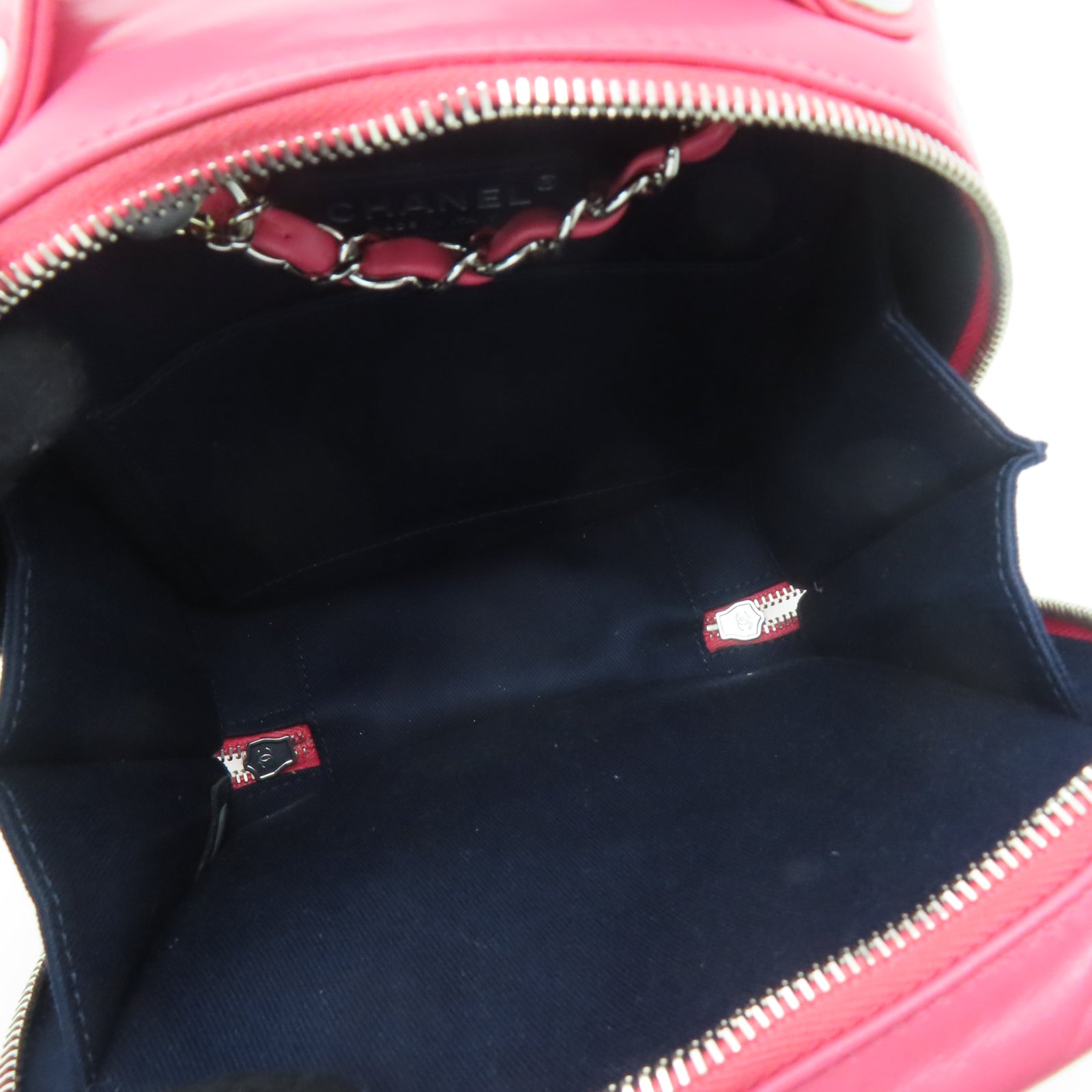 CHANEL 【激減優惠】菱格牛皮皮革Chain Shoulder Bag銀扣手挽肩背兩用袋粉紅色