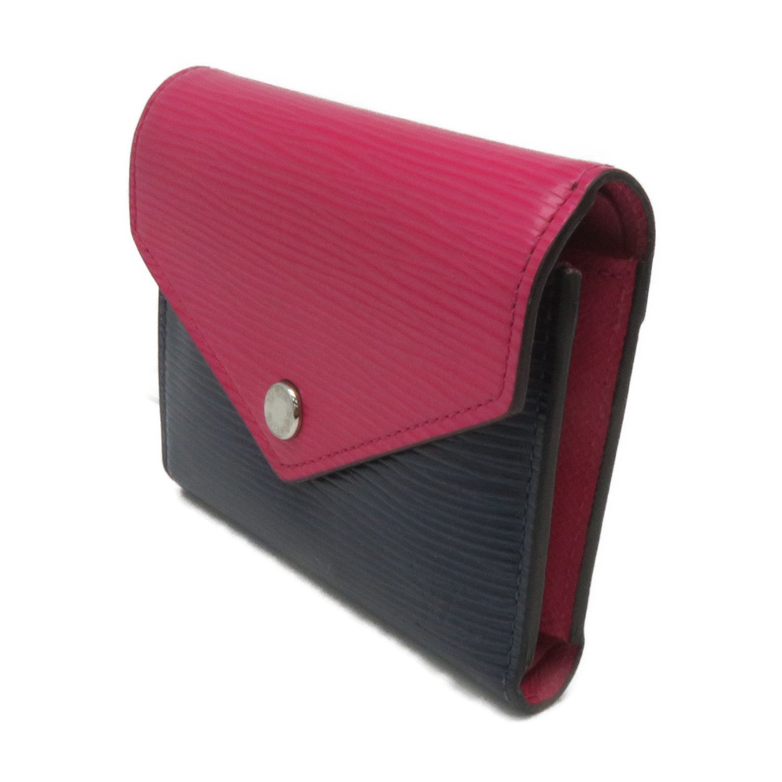 LOUIS VUITTON Epi Victorine Compact Wallet蓝色/粉红色
