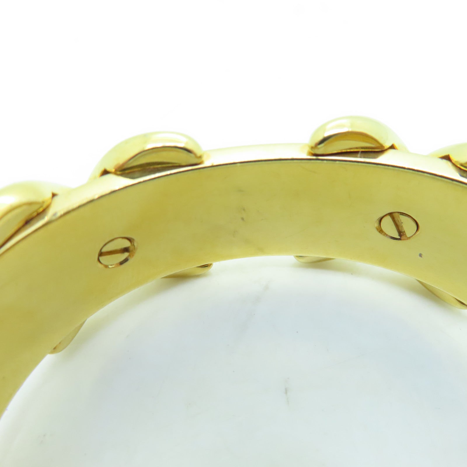 HERMES 金屬/Epsom皮革Vintage Bangle手環金色/黑色