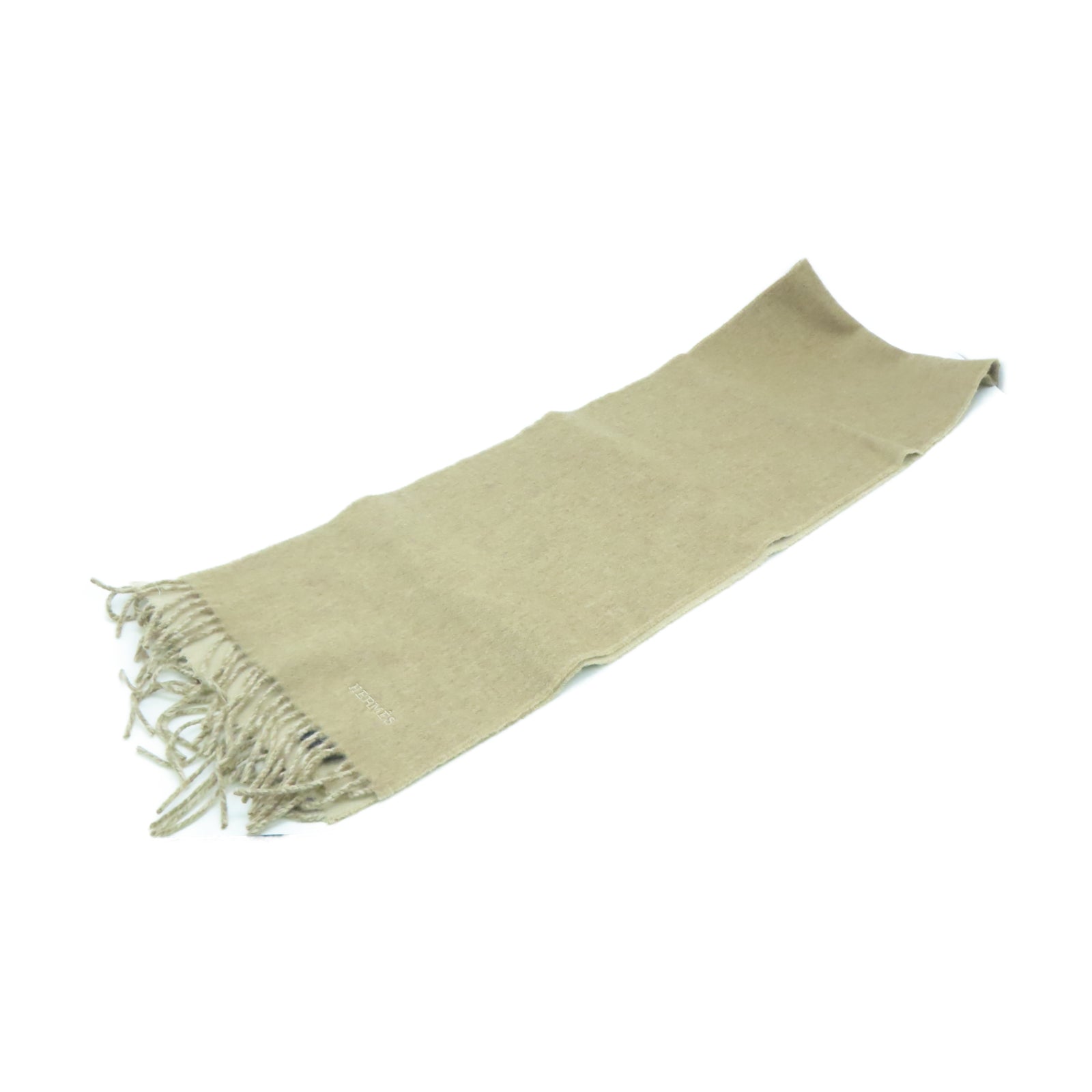 HERMES 羊絨Scarf圍巾米色