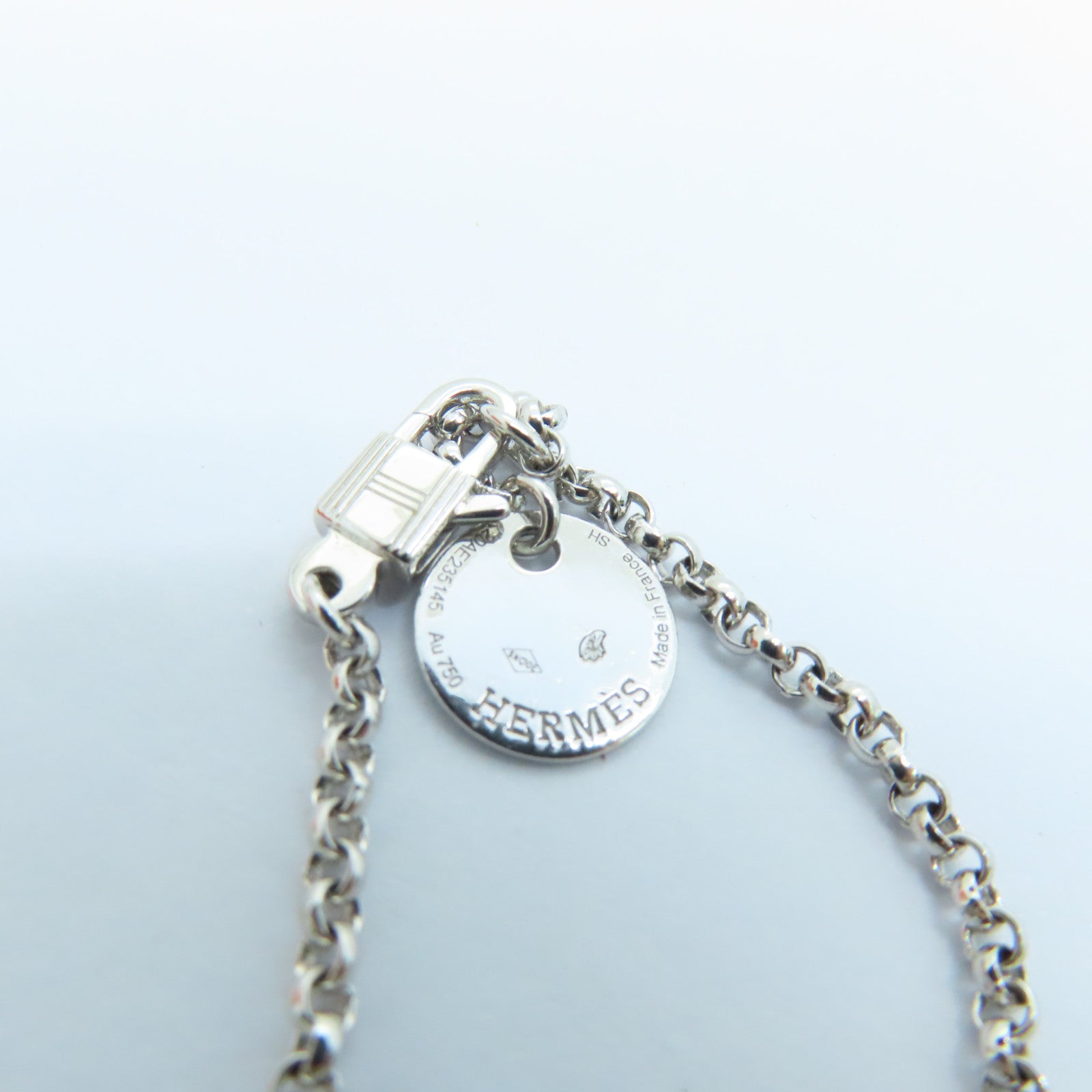 HERMES 18K白金Kelly Clochette銀扣手鏈
