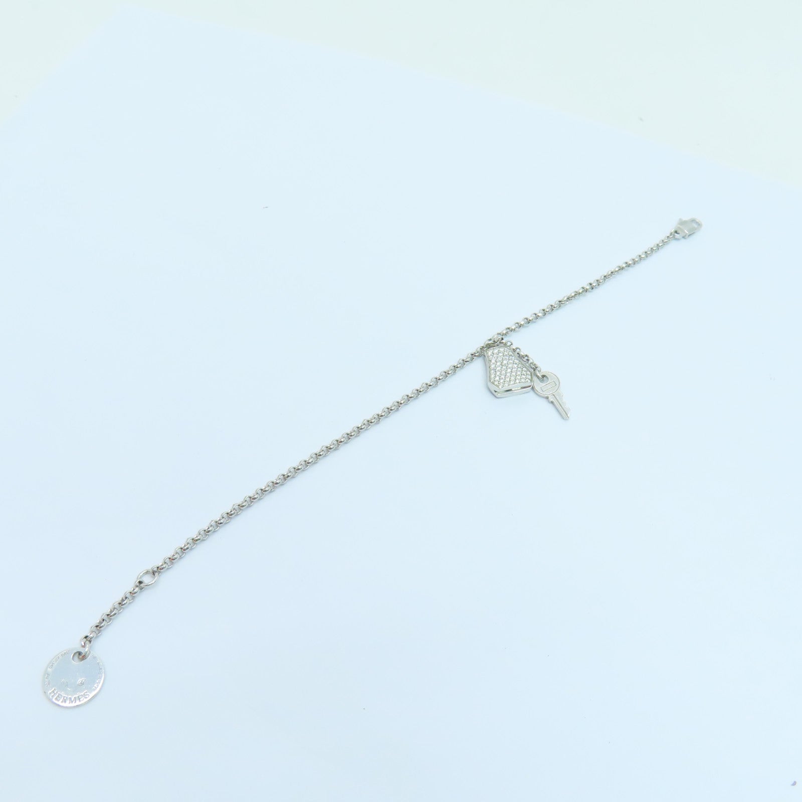 HERMES 18K白金Kelly Clochette銀扣手鏈