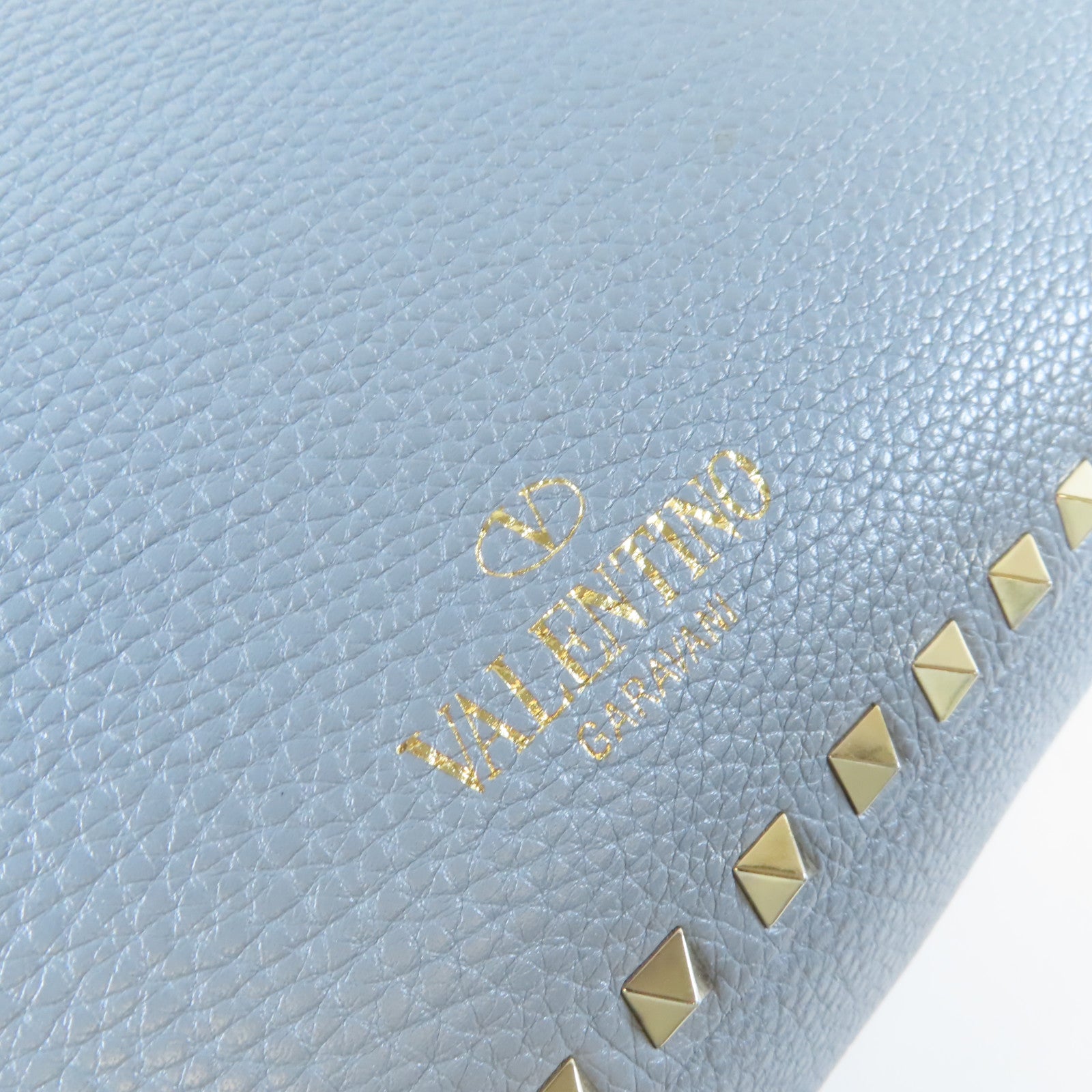 Valentino 牛皮皮革2 Way Shoulder Bag銀扣手挽肩背兩用袋藍色