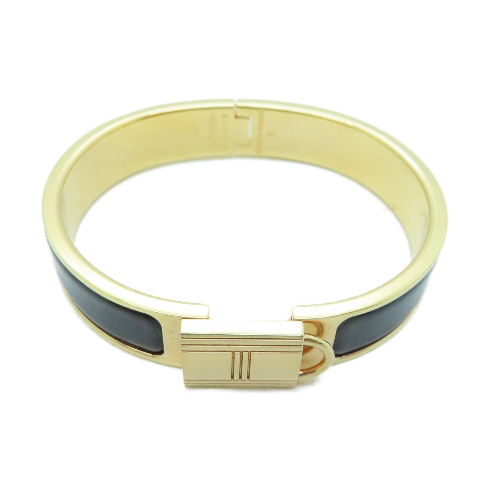 HERMES 【激減優惠】金屬Clic Cadenas Locky Me Bracelet手環金色/黑色