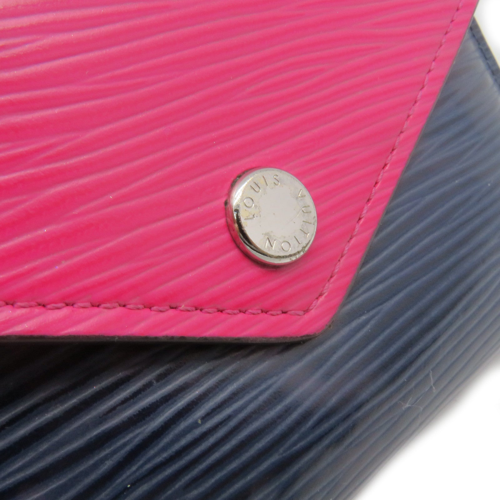 LOUIS VUITTON Epi Victorine Compact Wallet蓝色/粉红色