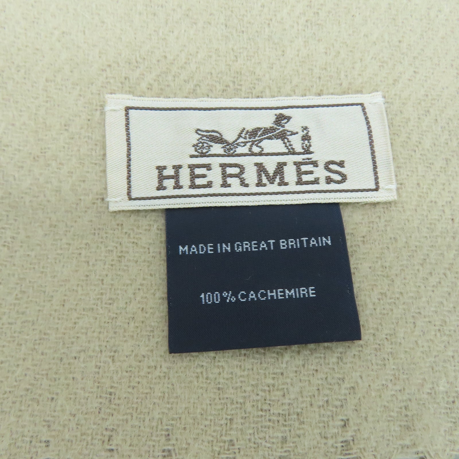 HERMES 羊絨Scarf圍巾米色