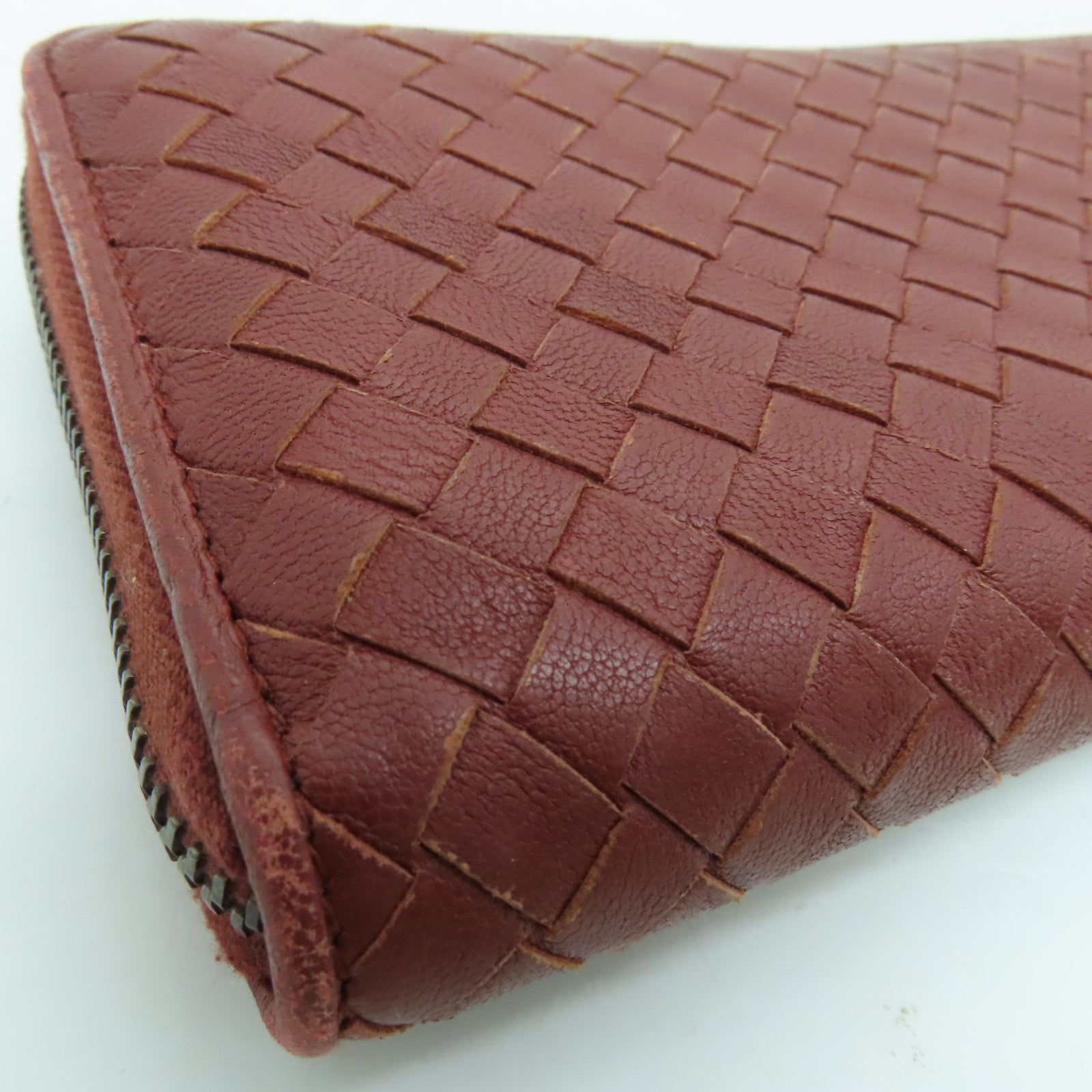 BOTTEGA VENETA 【激減優惠】羊皮皮革Long Wallet長錢包啡色