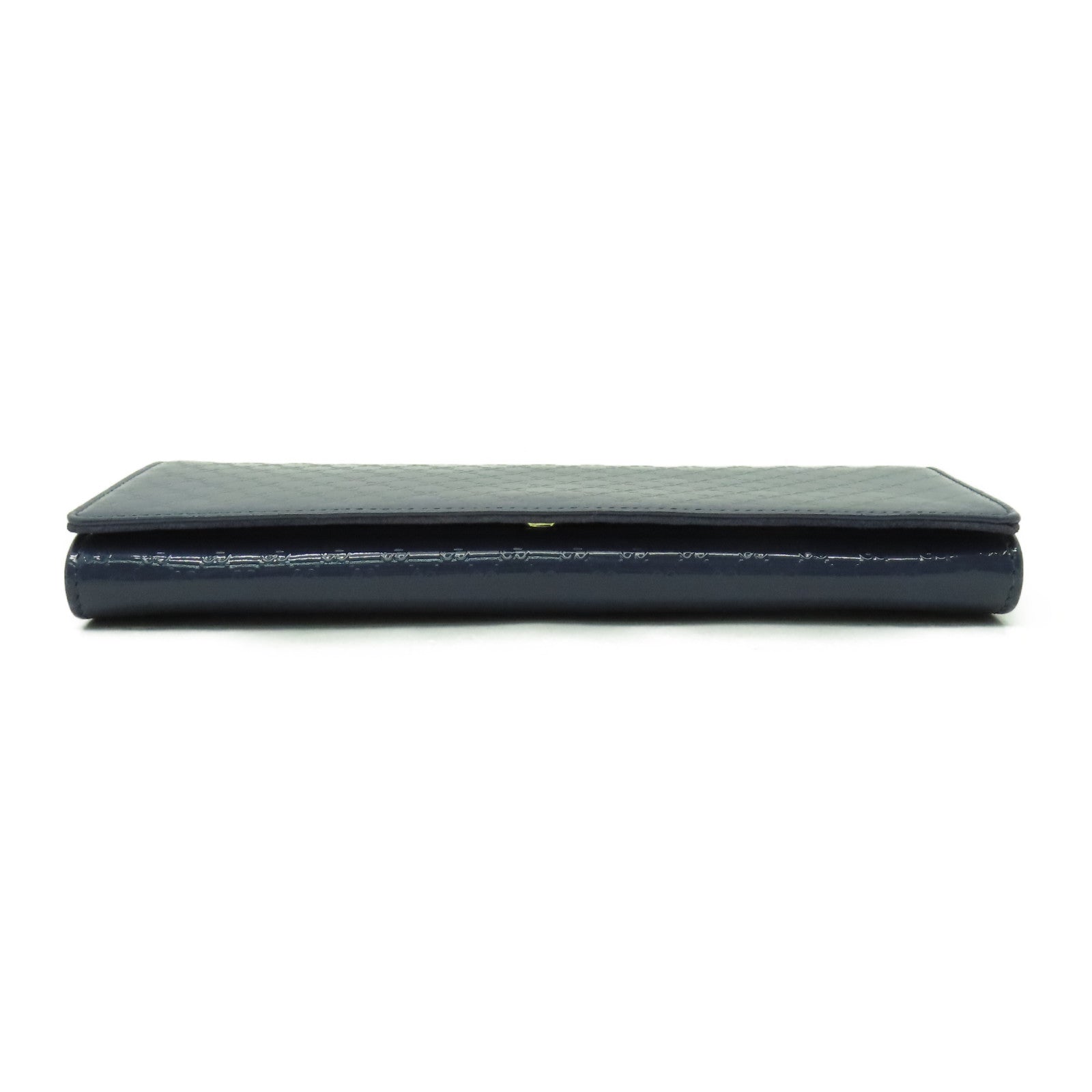 GUCCI 漆皮/壓紋皮革Clutch Bag銀扣手拿包藍色