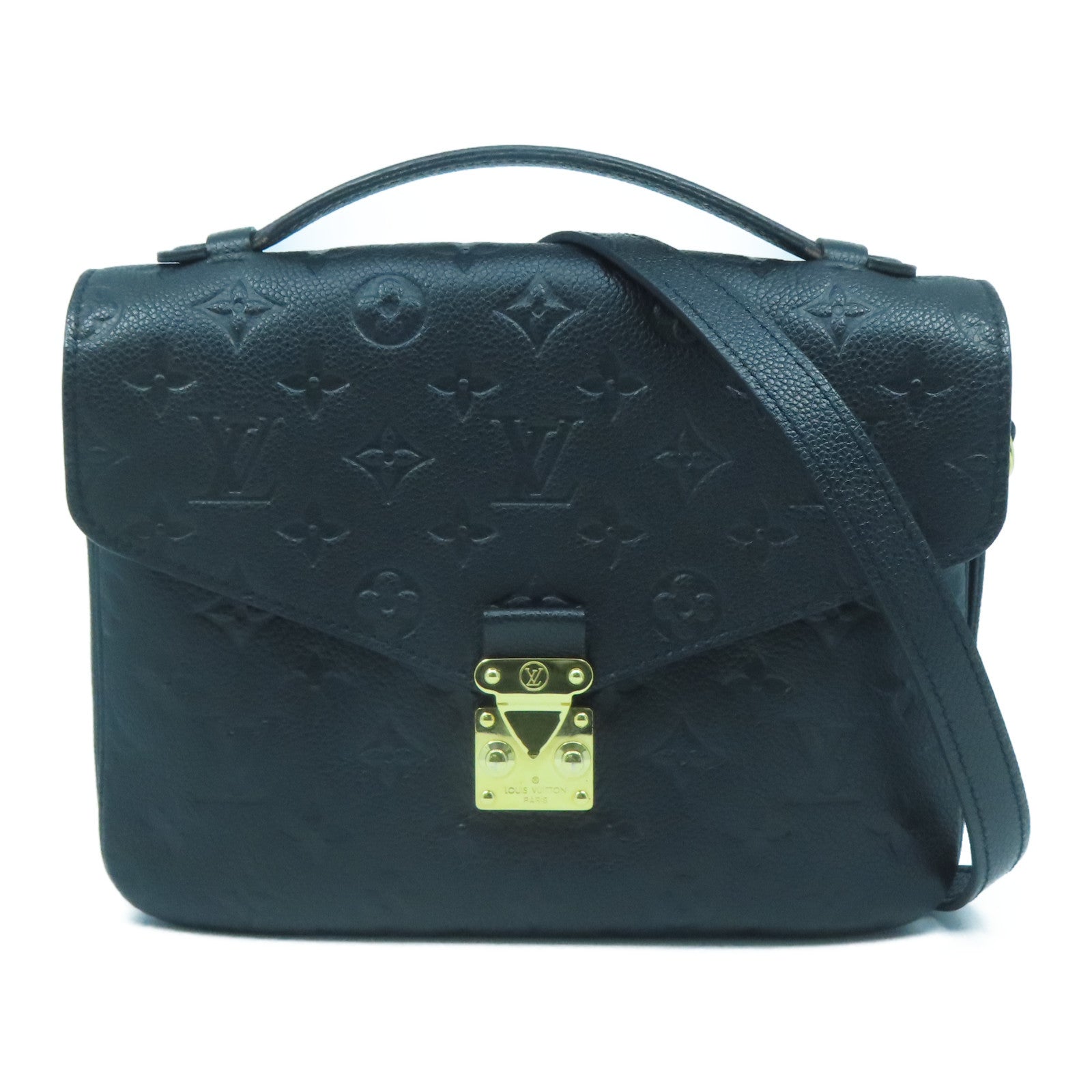 LOUIS VUITTON Monogram Empreinte Pochette Metis金扣手挽肩背兩用袋黑色