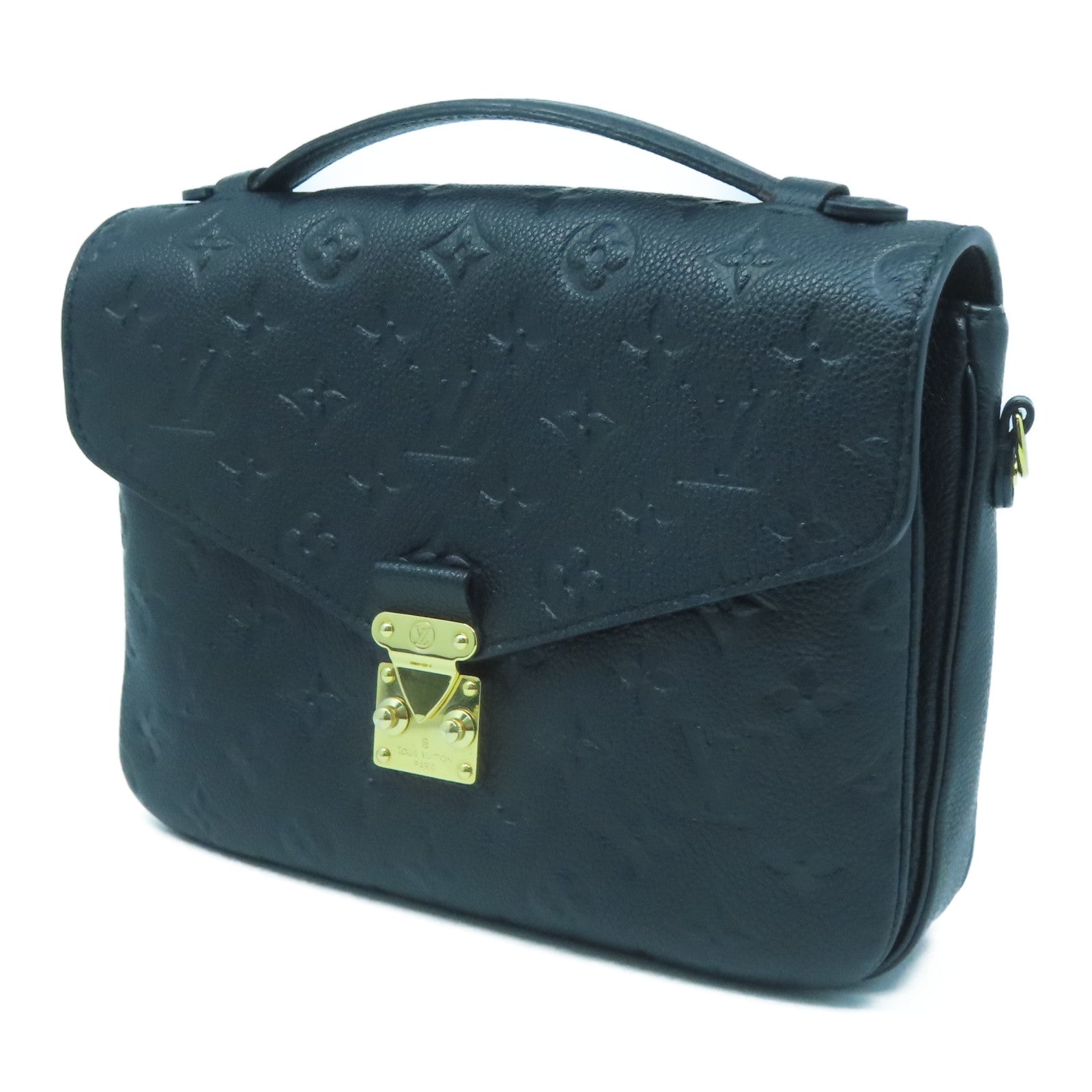 LOUIS VUITTON Monogram Empreinte Pochette Metis金扣手挽肩背兩用袋黑色