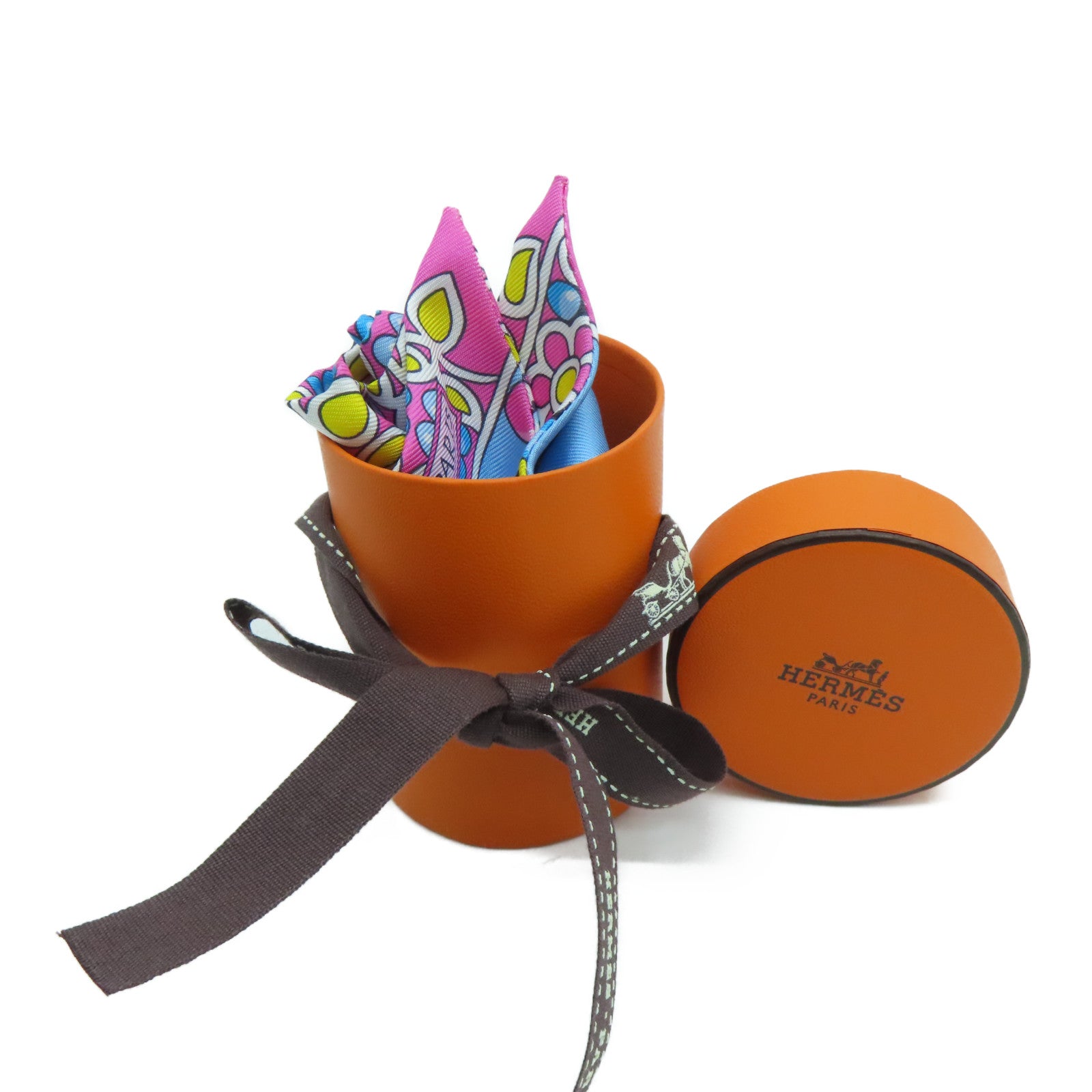 HERMES 絲質Twilly絲巾彩色
