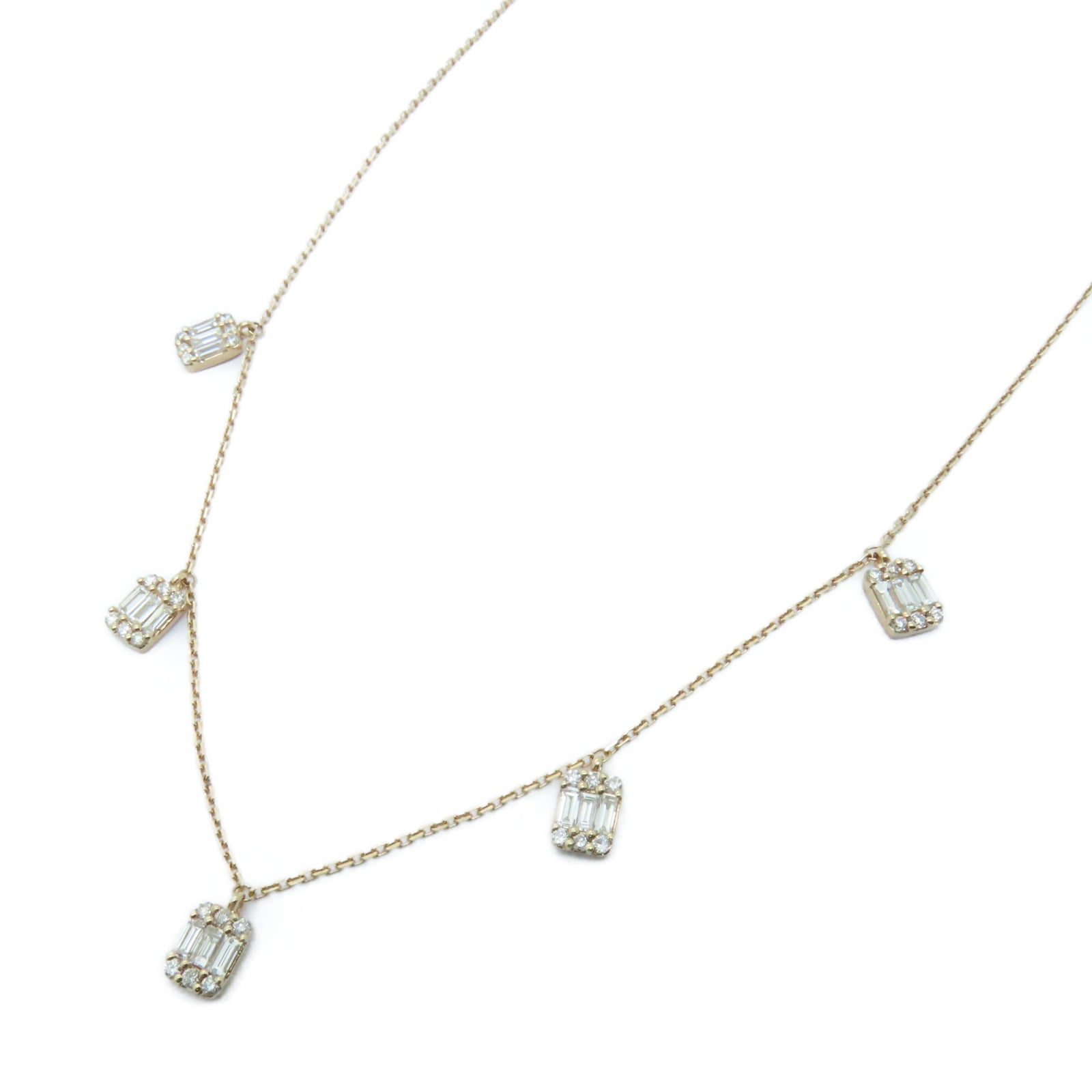 JEWELRY 18K玫瑰金Necklace0.49/0.25ct鑽石項鏈
