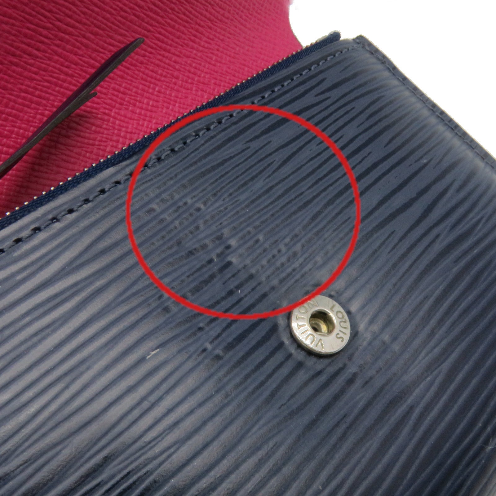 LOUIS VUITTON Epi Victorine Compact Wallet蓝色/粉红色