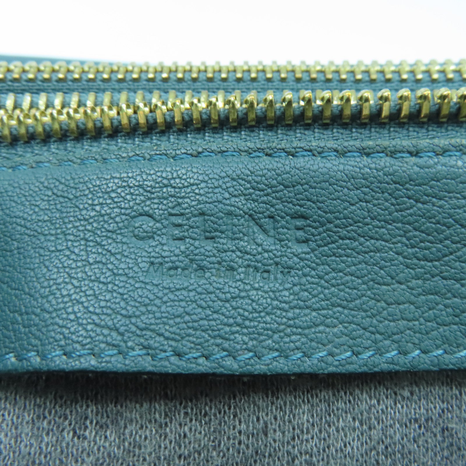 CELINE 牛皮皮革Shoulder Bag金扣肩背袋綠色