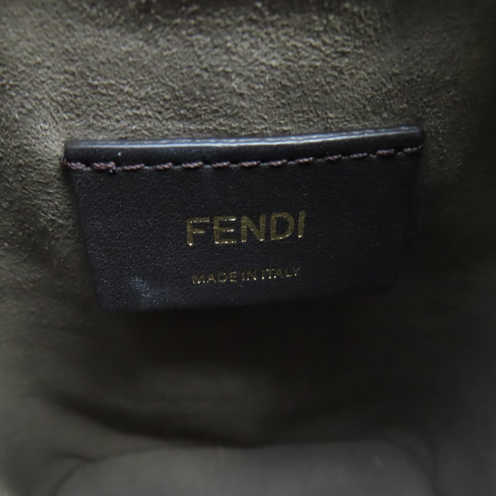 FENDI 牛皮皮革Mon Tresor金扣手挽肩背兩用袋啡色