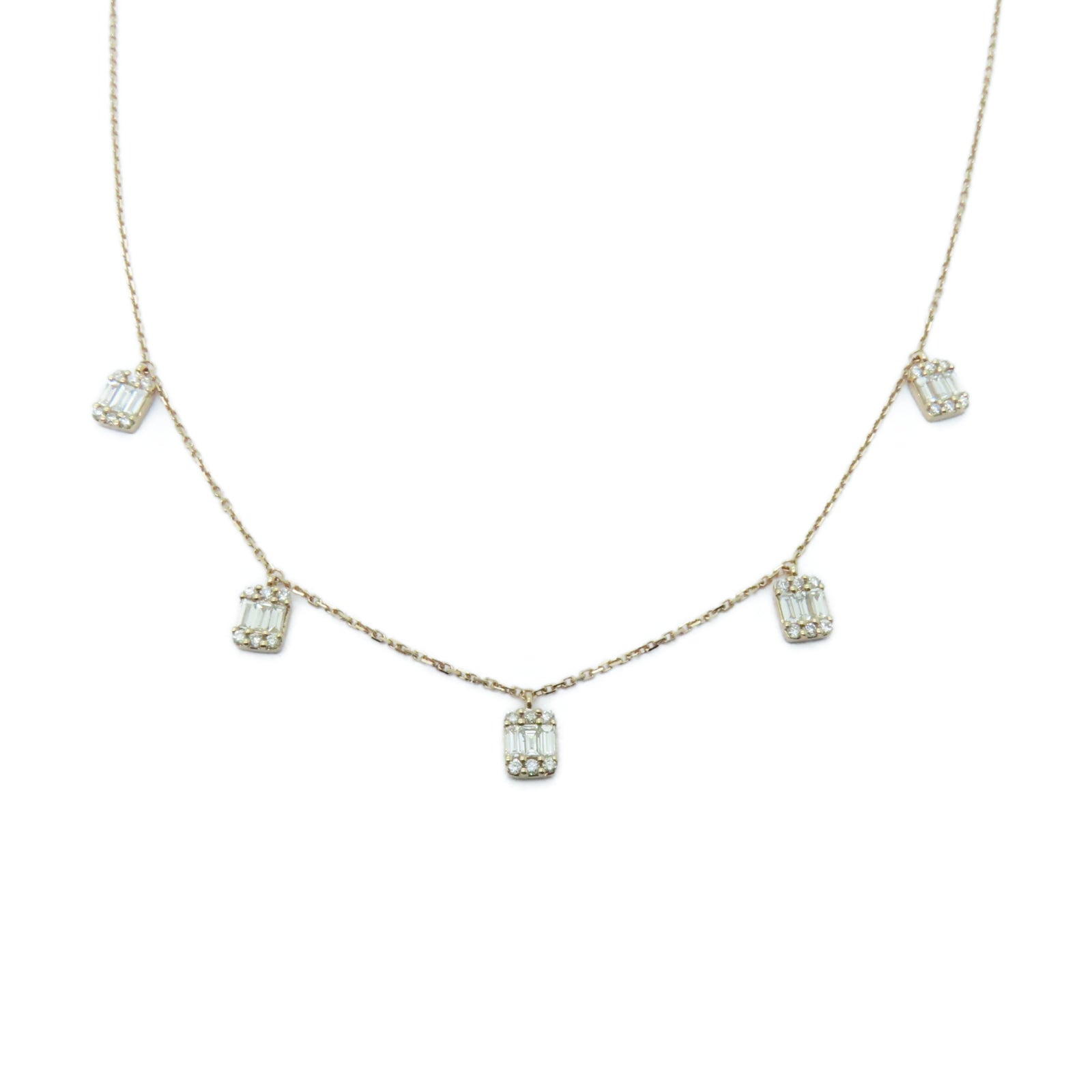JEWELRY 18K玫瑰金Necklace0.49/0.25ct鑽石項鏈