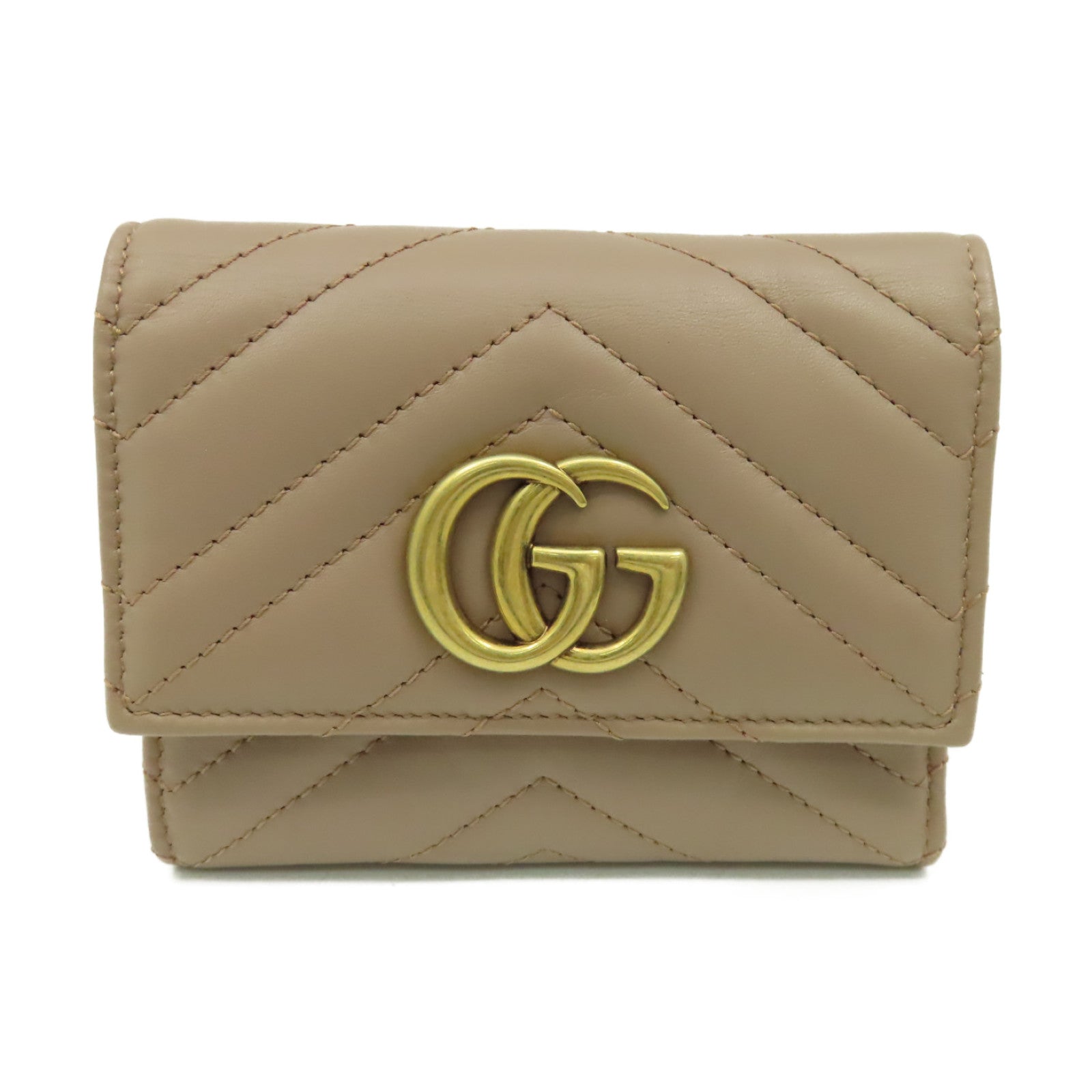 GUCCI 牛皮皮革GG Marmont Short Wallet短錢包啡色