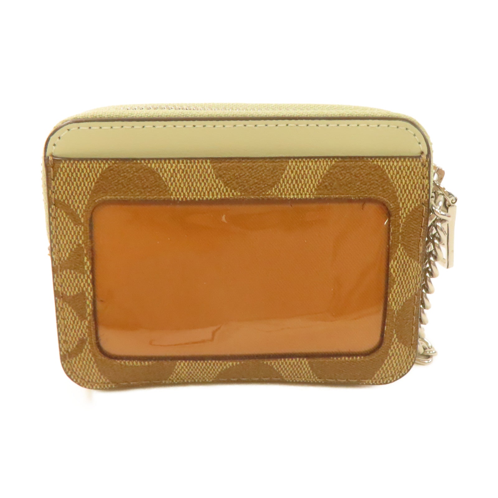 COACH 塗層帆布Card Case卡片套啡色/米白色