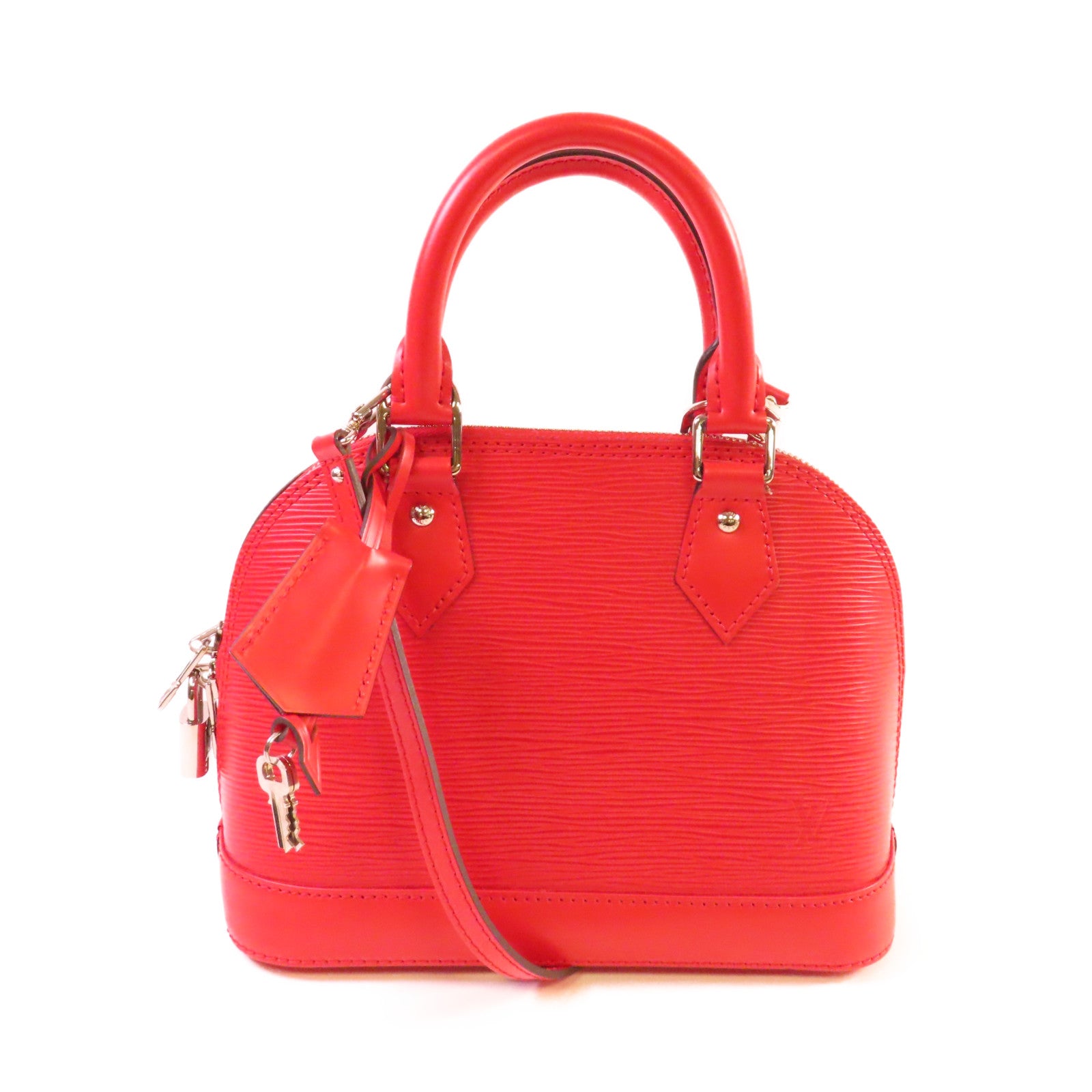LOUIS VUITTON Epi Alma BB 2Way Shoulder Bag銀扣手挽肩背兩用袋紅色