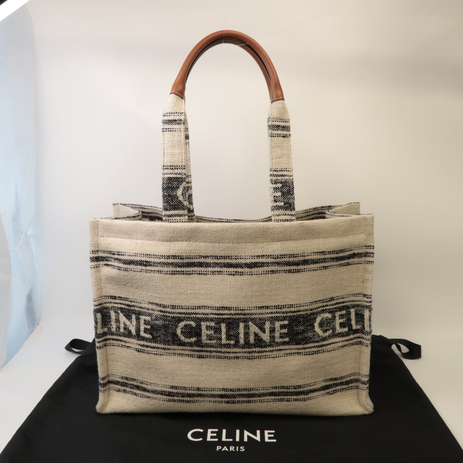 CELINE 帆布Large Cabas Tote Bag手挽袋白色/黒色