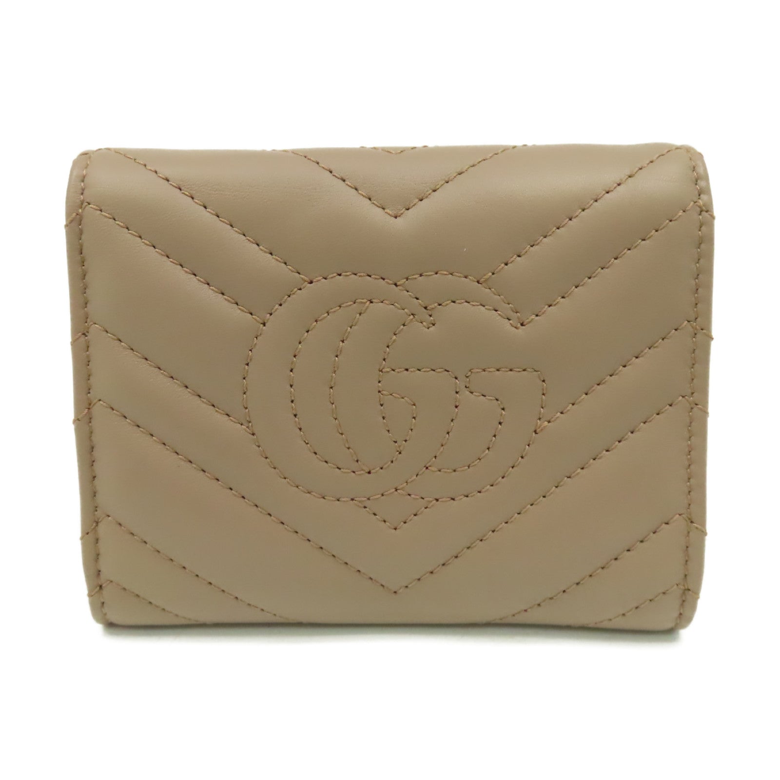 GUCCI 牛皮皮革GG Marmont Short Wallet短錢包啡色