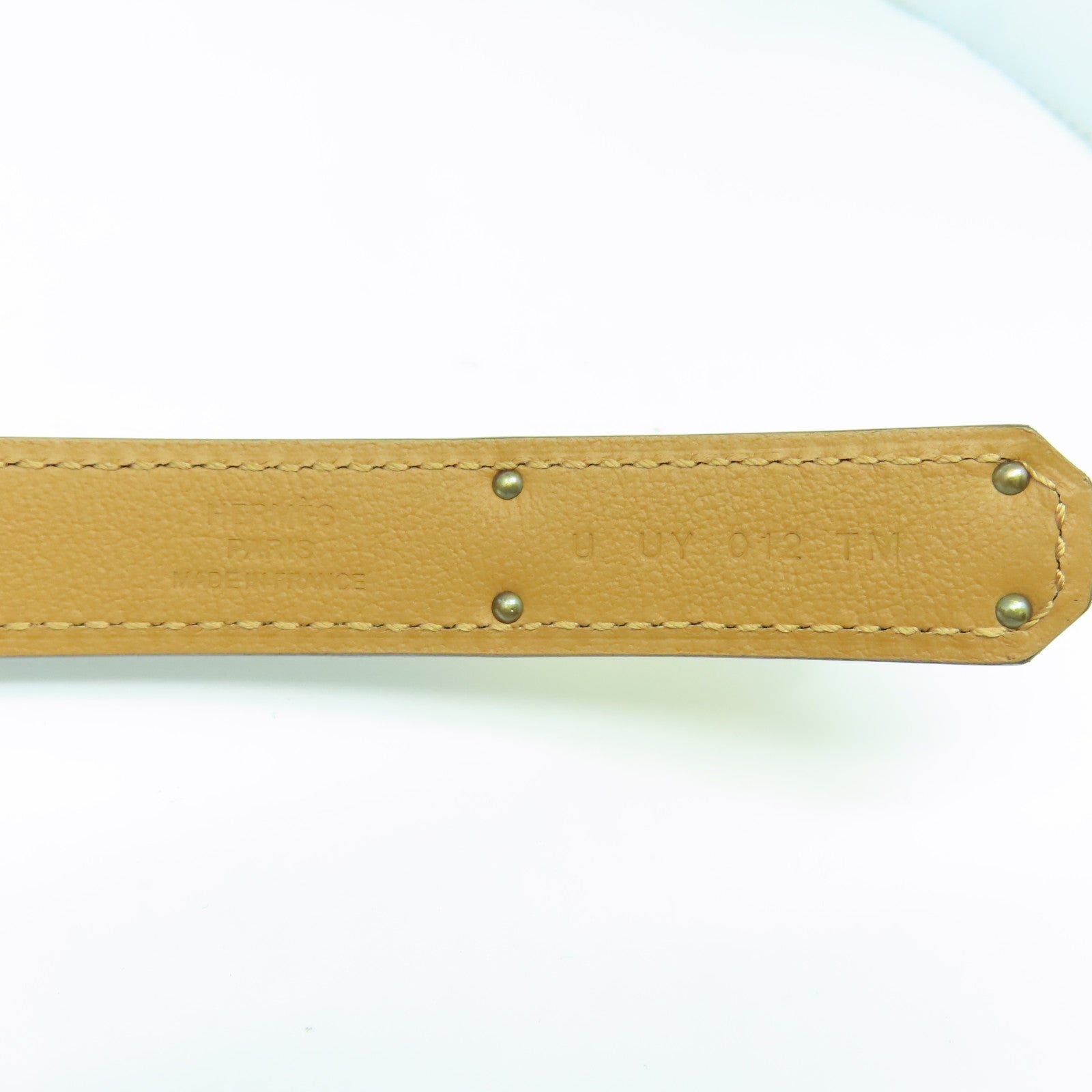 HERMES Epsom皮革Kelly Belt金扣皮帶灰色
