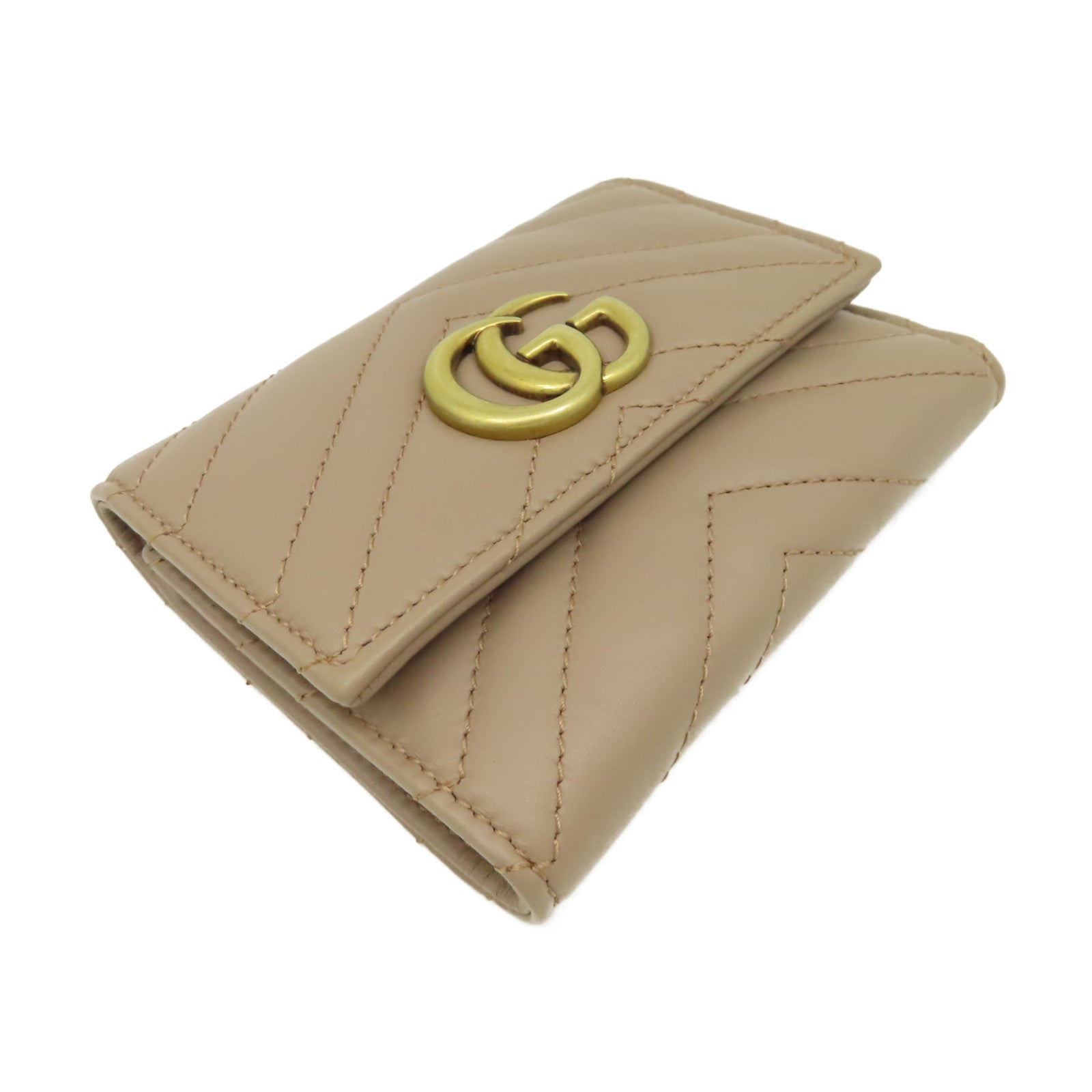 GUCCI 牛皮皮革GG Marmont Short Wallet短錢包啡色