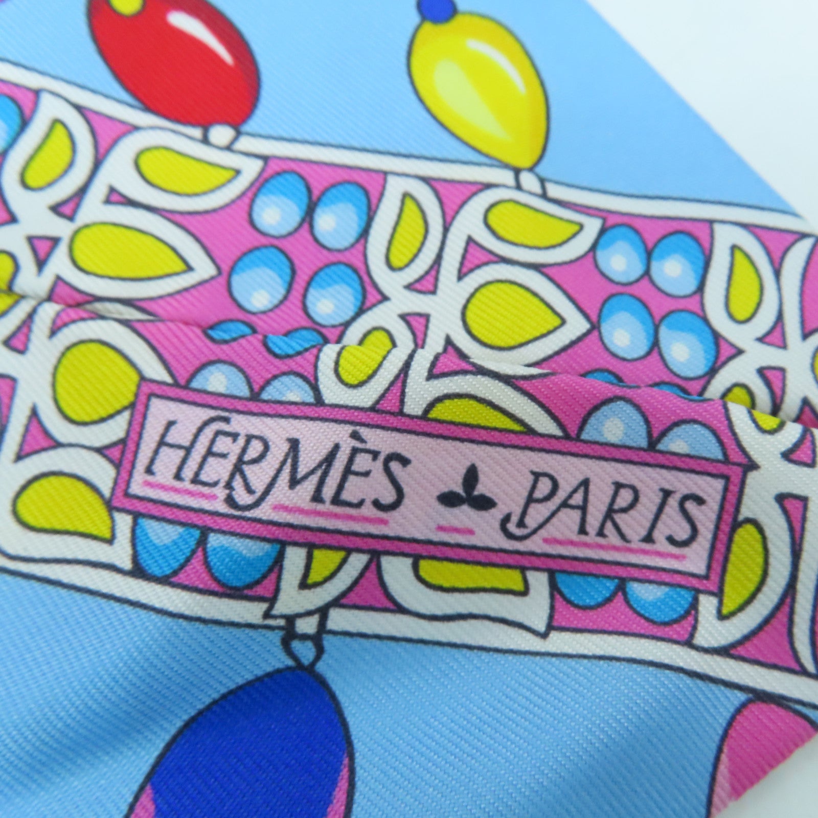 HERMES 絲質Twilly絲巾彩色