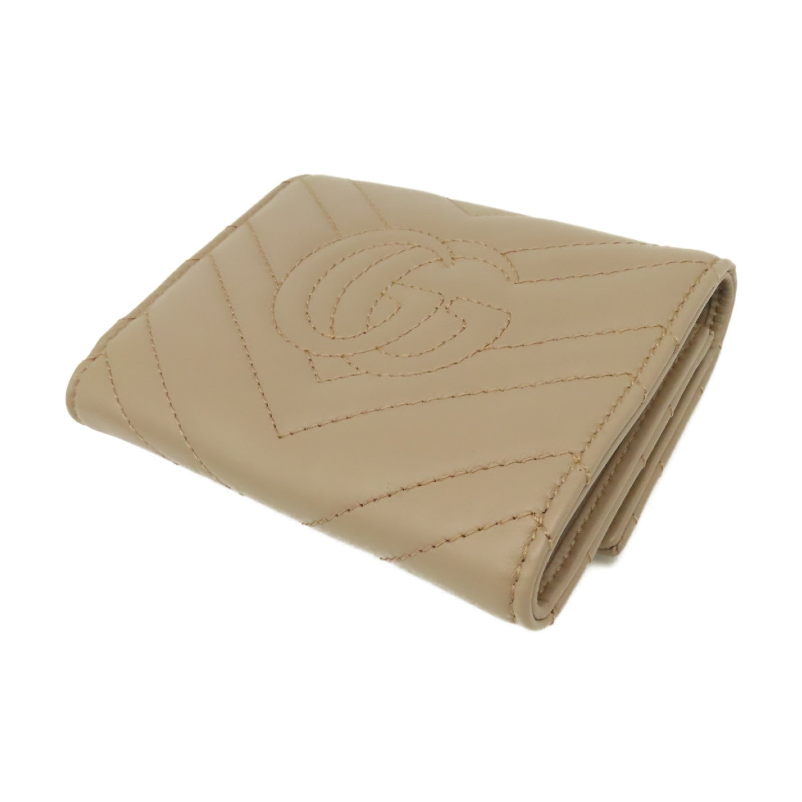 GUCCI 牛皮皮革GG Marmont Short Wallet短錢包啡色