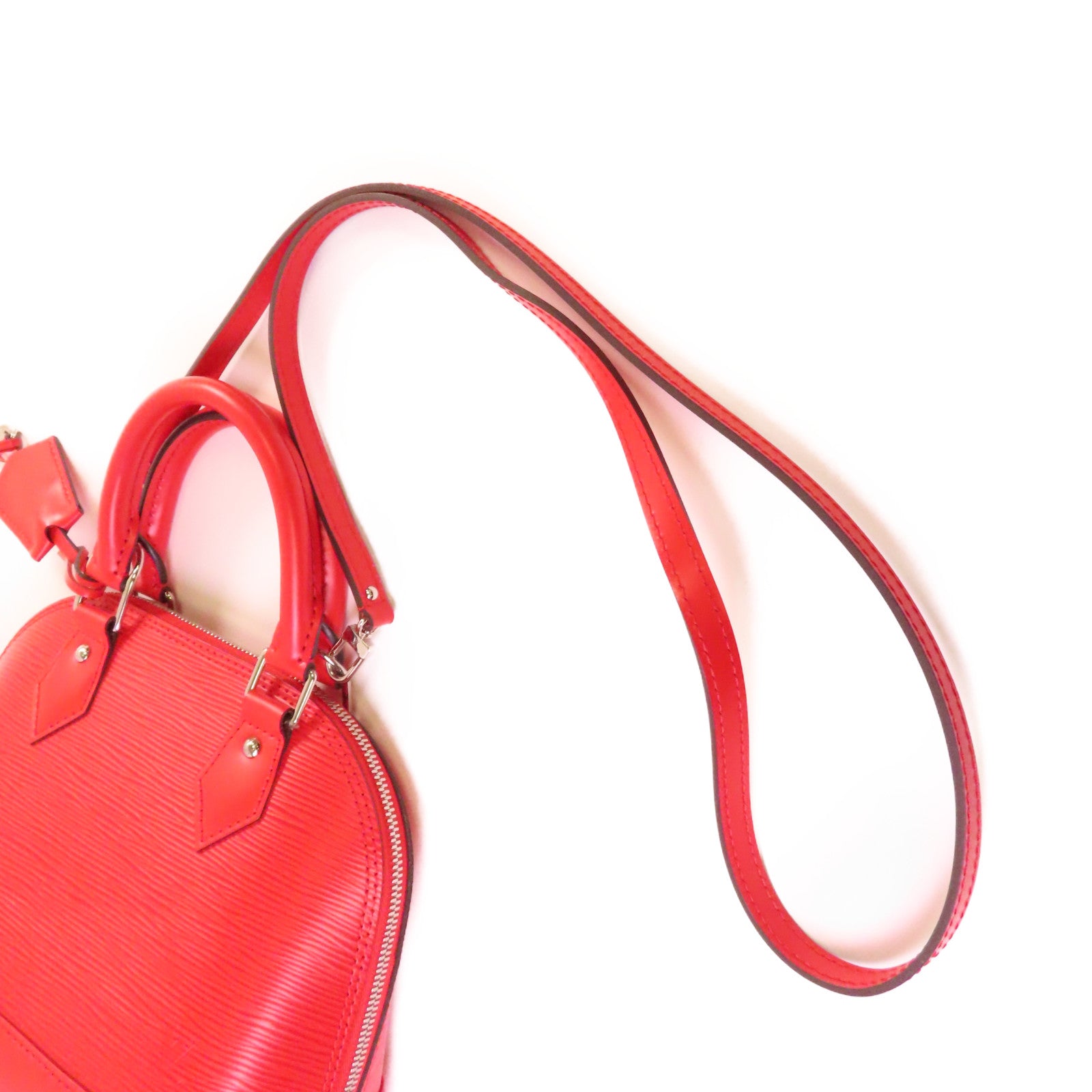 LOUIS VUITTON Epi Alma BB 2Way Shoulder Bag銀扣手挽肩背兩用袋紅色