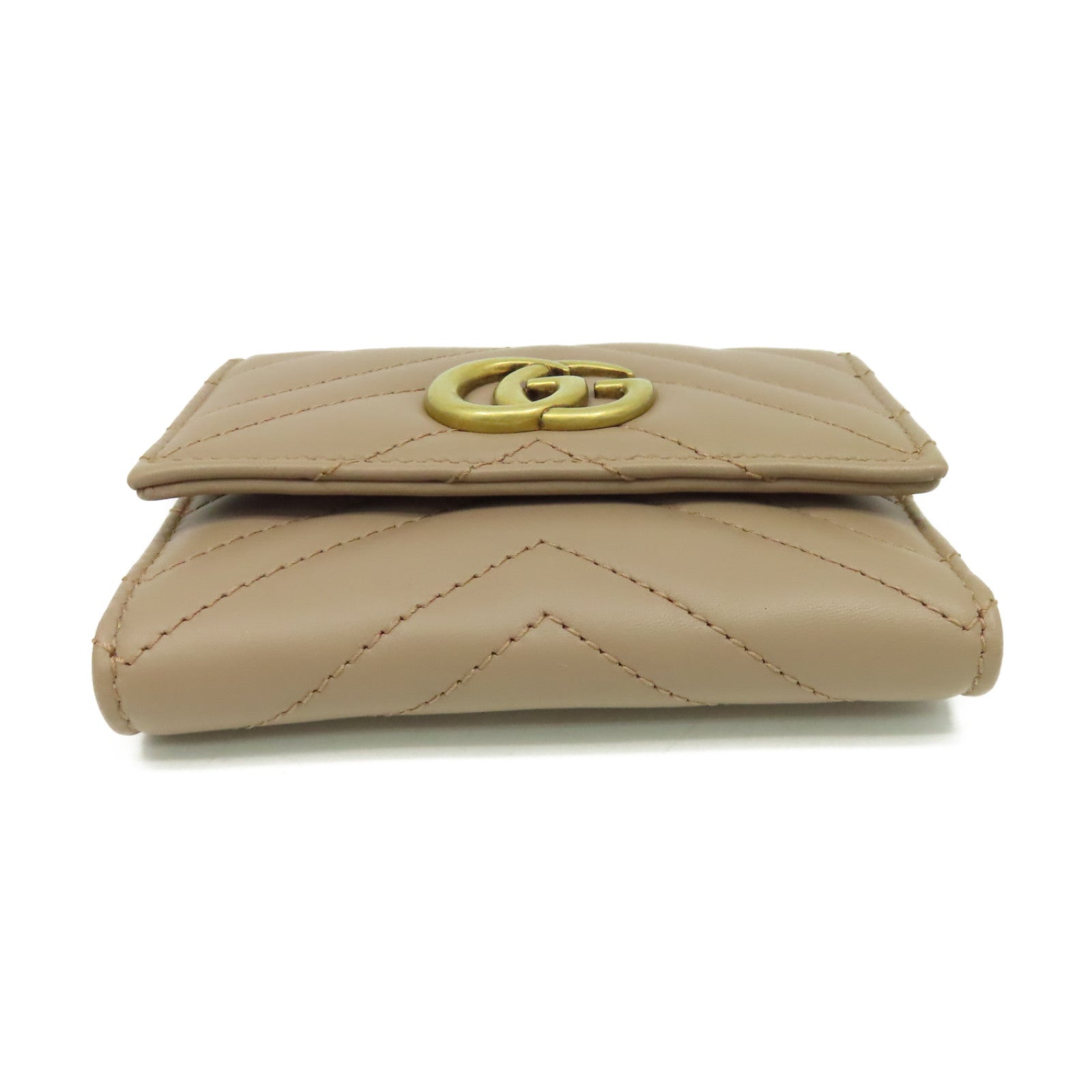 GUCCI 牛皮皮革GG Marmont Short Wallet短錢包啡色