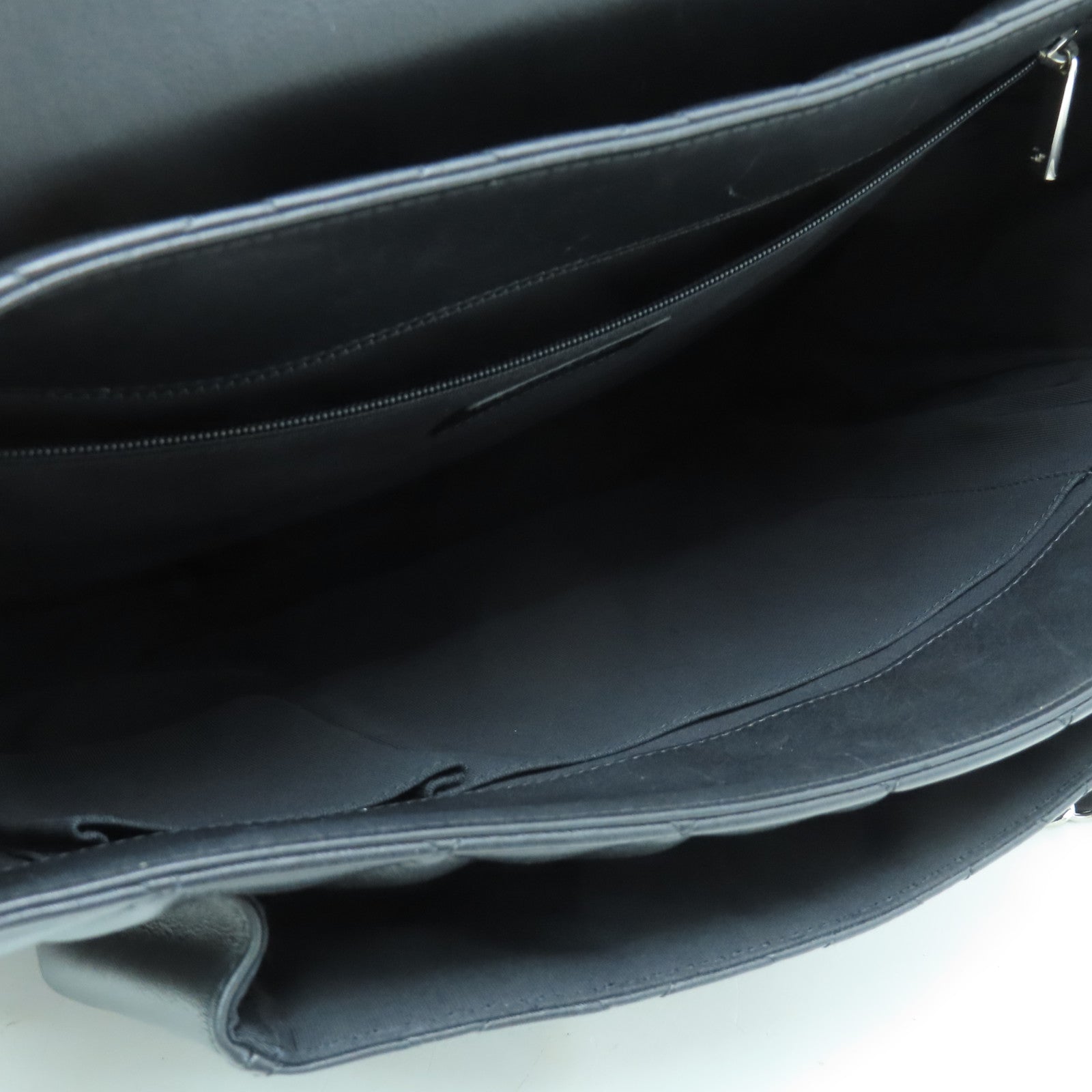 CHANEL 菱格羊皮皮革Totebag銀扣鏈帶肩背袋黑色