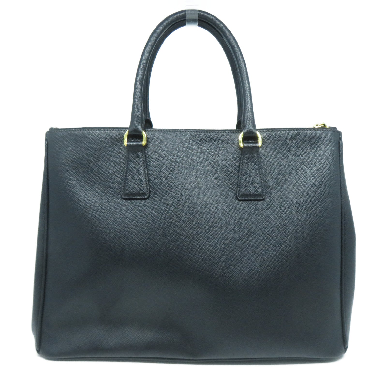 PRADA Saffiano皮革Handbag金扣手挽袋黑色