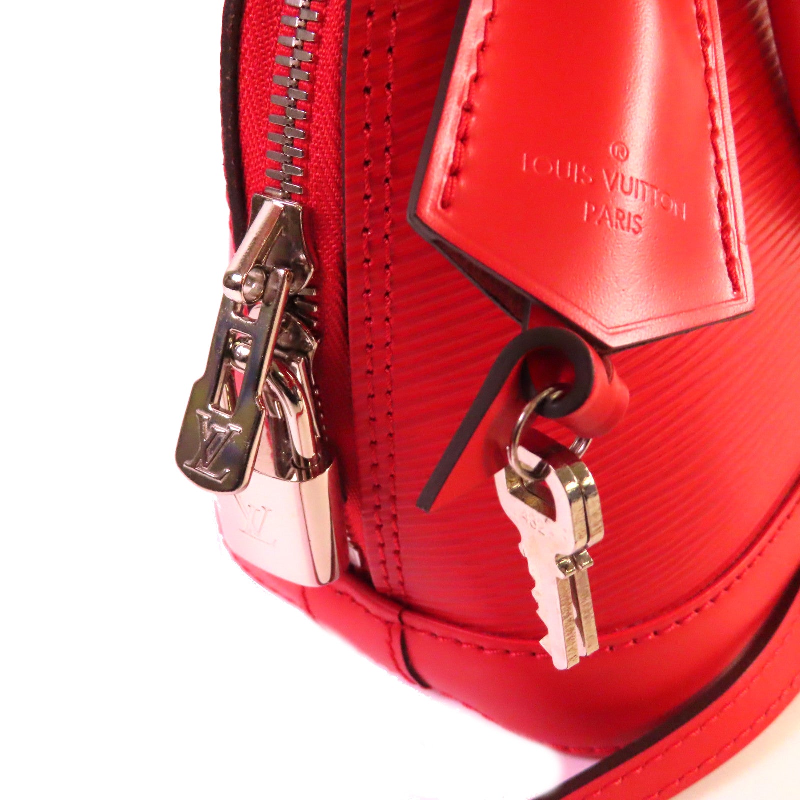 LOUIS VUITTON Epi Alma BB 2Way Shoulder Bag銀扣手挽肩背兩用袋紅色