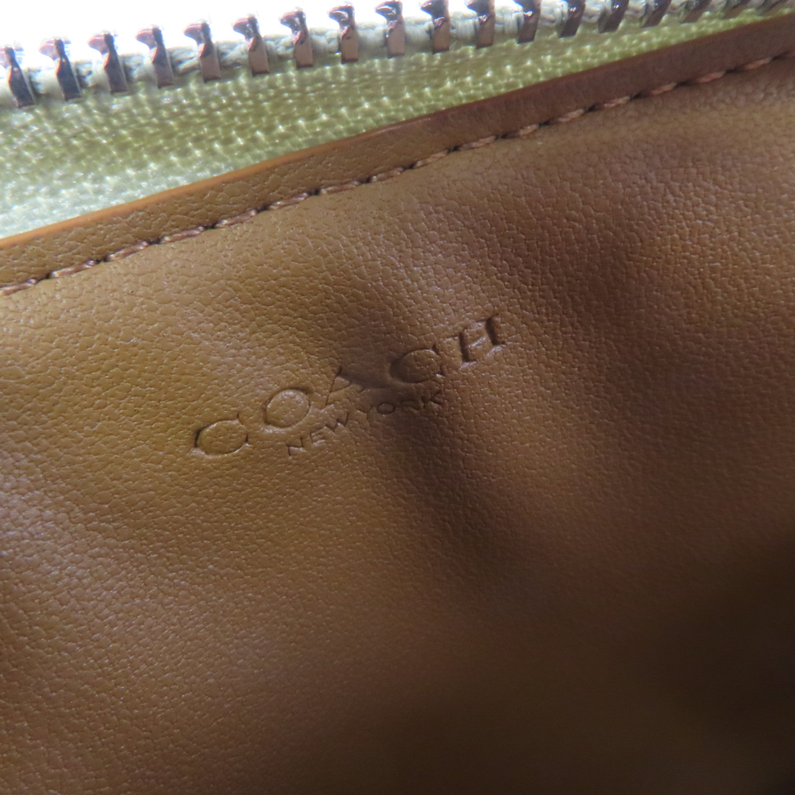 COACH 塗層帆布Card Case卡片套啡色/米白色