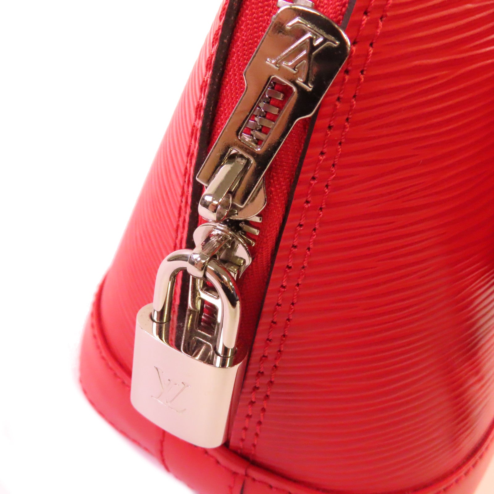 LOUIS VUITTON Epi Alma BB 2Way Shoulder Bag銀扣手挽肩背兩用袋紅色