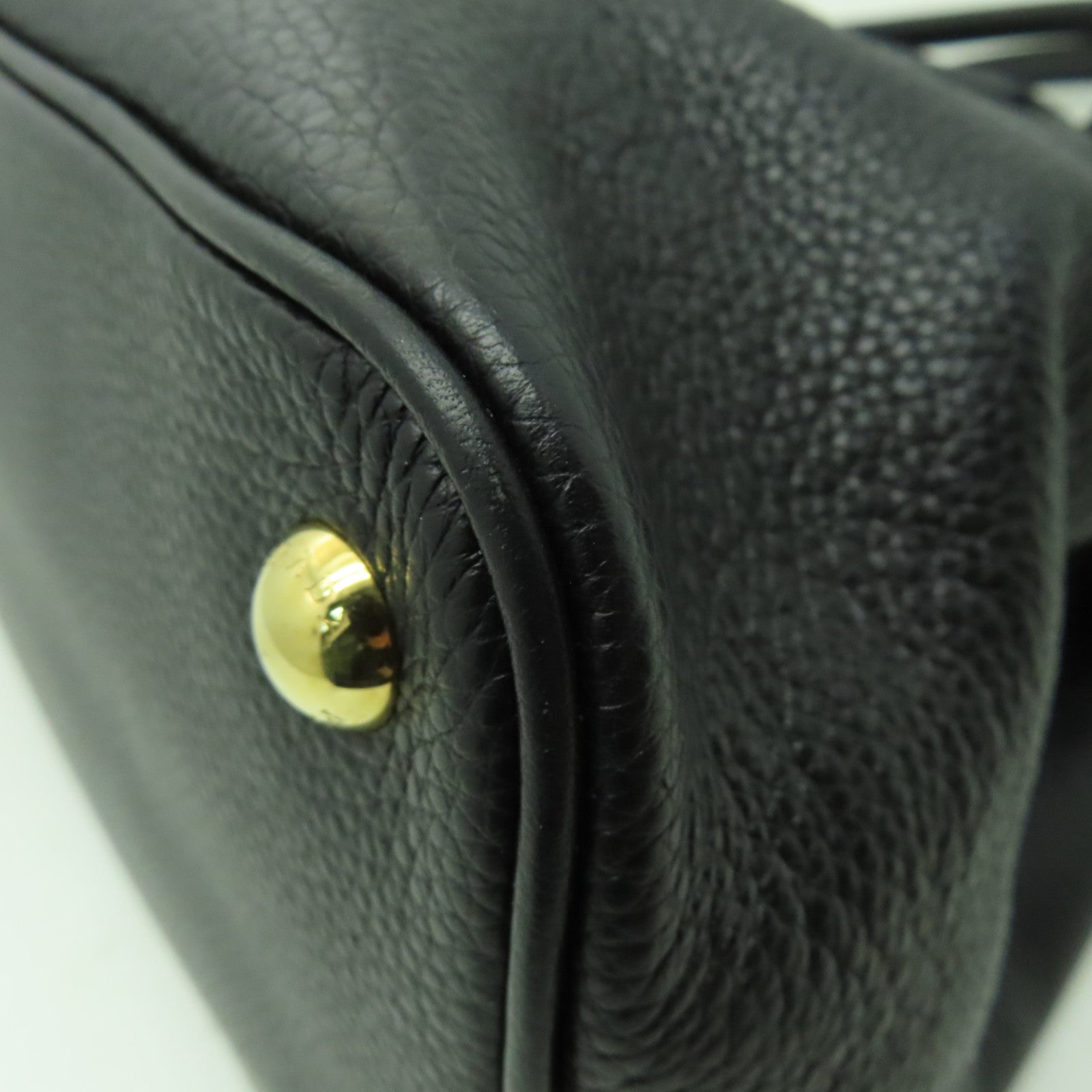 PRADA 牛皮皮革2 Way Tote Bag金扣手挽肩背兩用袋黑色