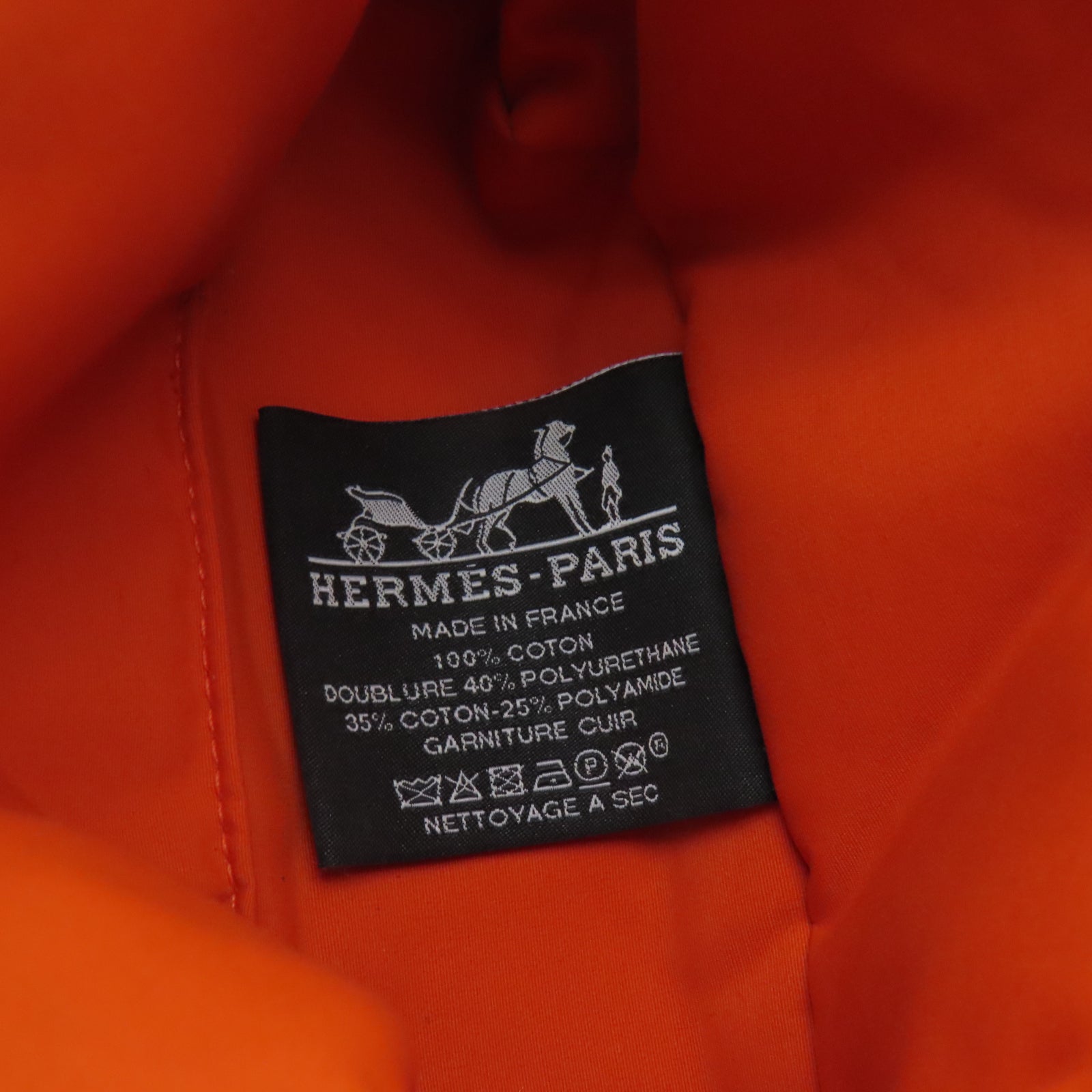 HERMES 帆布Bolide Pouch銀扣手拿包米色