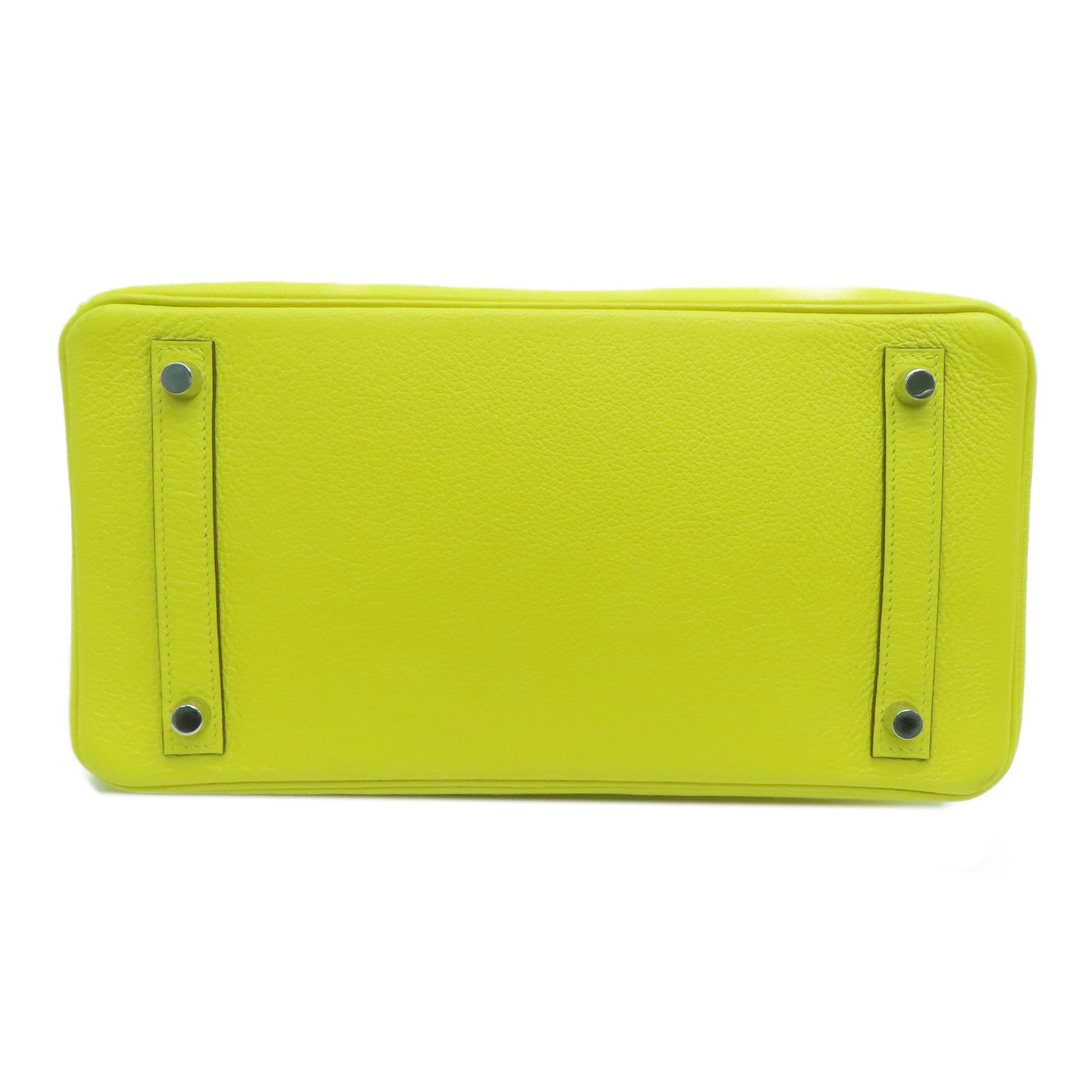 HERMES 【激减优惠】Novillo皮革Birkin 30银扣手挽袋Jaune de Naples黄色