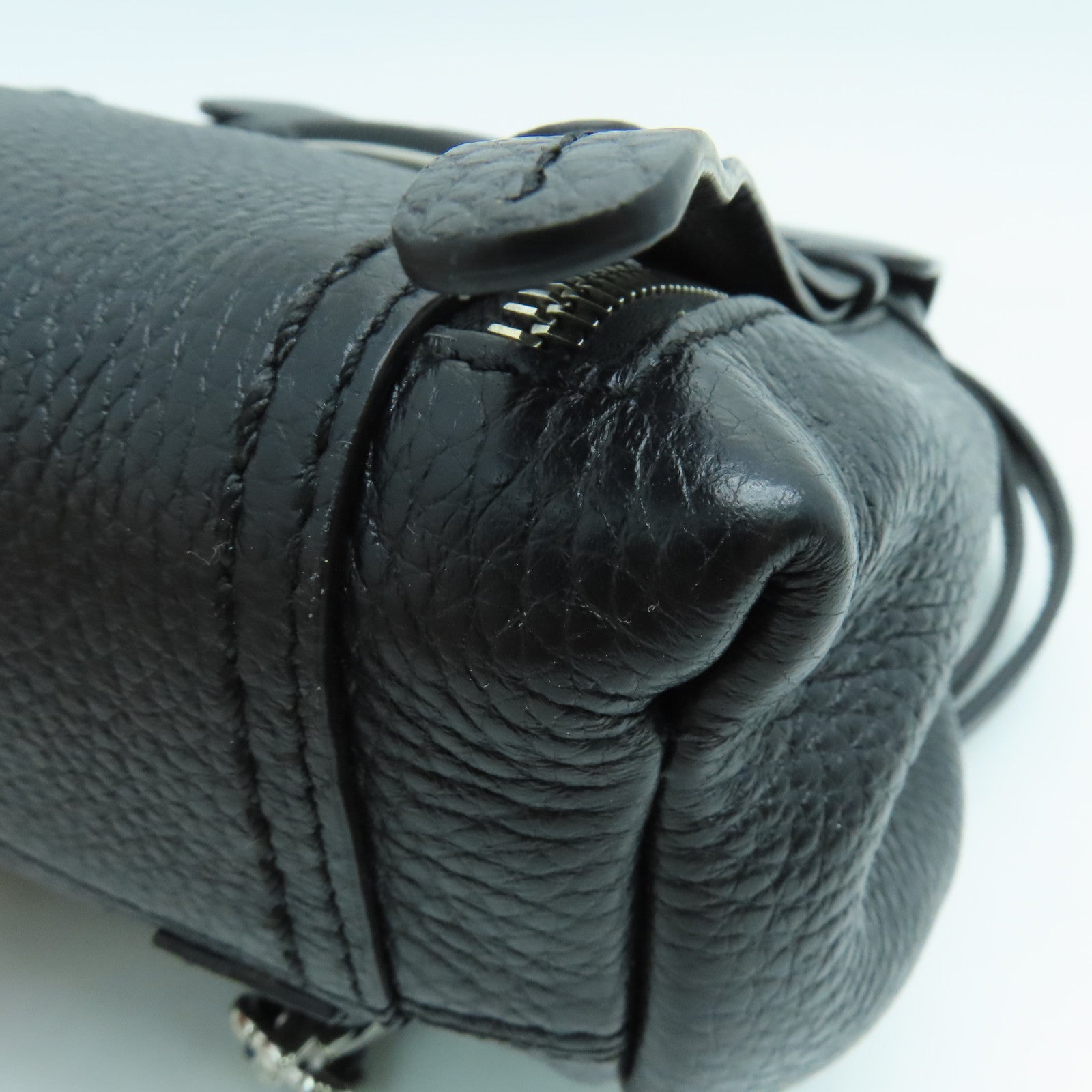 TOD’S 牛皮皮革Backpack銀扣背包黑色