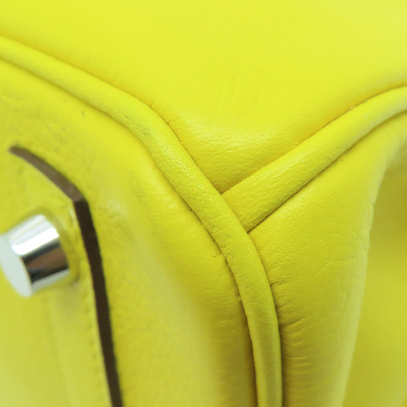 HERMES 【激减优惠】Novillo皮革Birkin 30银扣手挽袋Jaune de Naples黄色