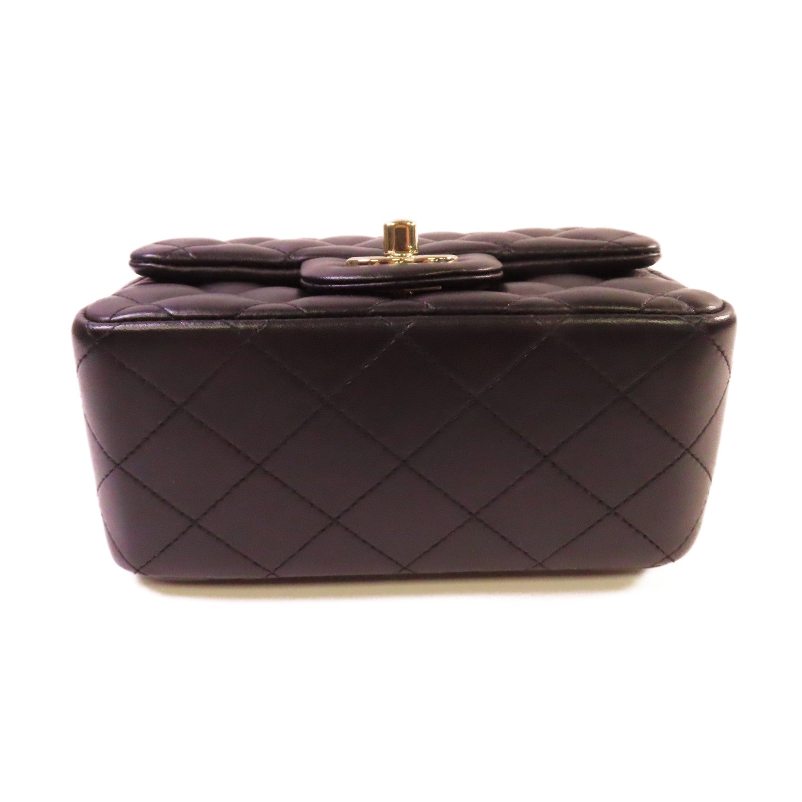 CHANEL 菱格羊皮皮革Chain Shoulder Bag銀扣鏈帶肩背袋黑色