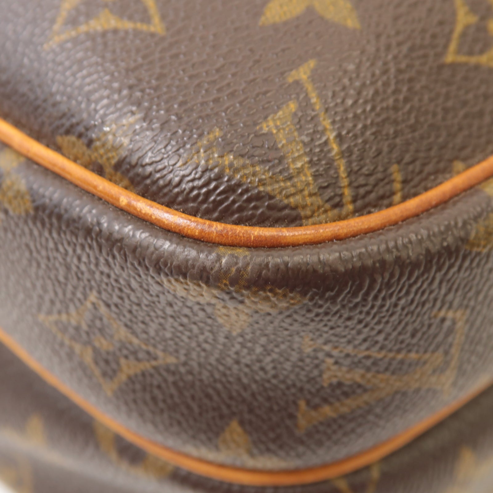 LOUIS VUITTON Monogram Reporter PM金扣肩背袋啡色
