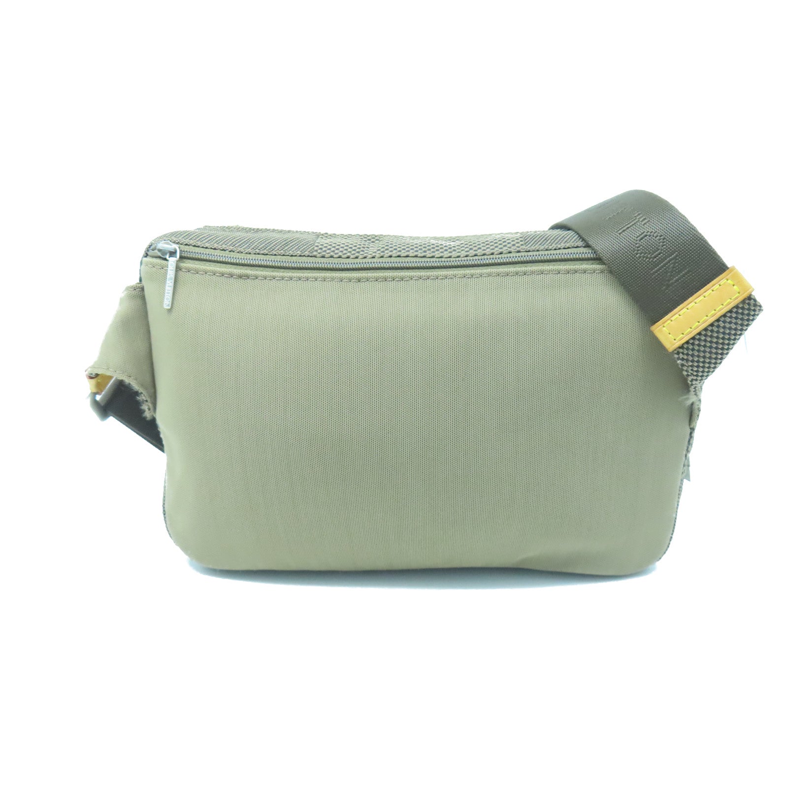 LOUIS VUITTON Damier Geant Arche Waist Bag silver buckle belt bag brown