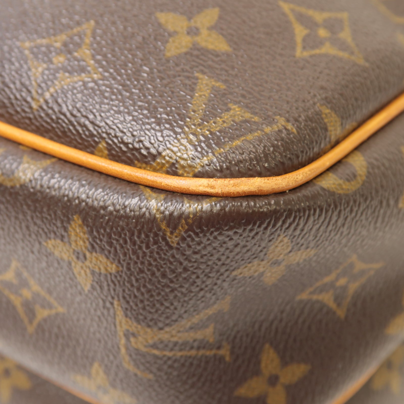 LOUIS VUITTON Monogram Reporter PM金扣肩背袋啡色