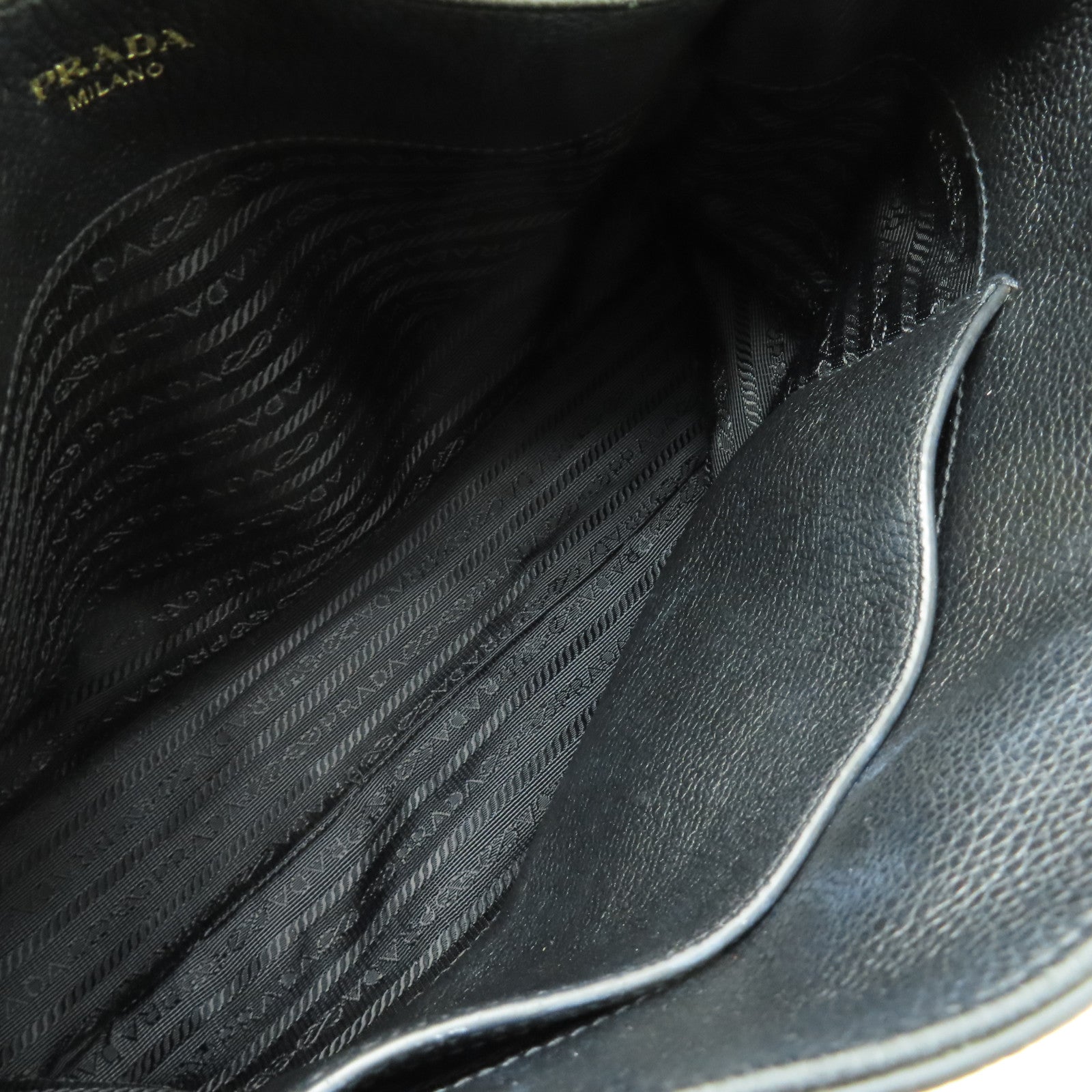PRADA 牛皮皮革2 Way Tote Bag金扣手挽肩背兩用袋黑色