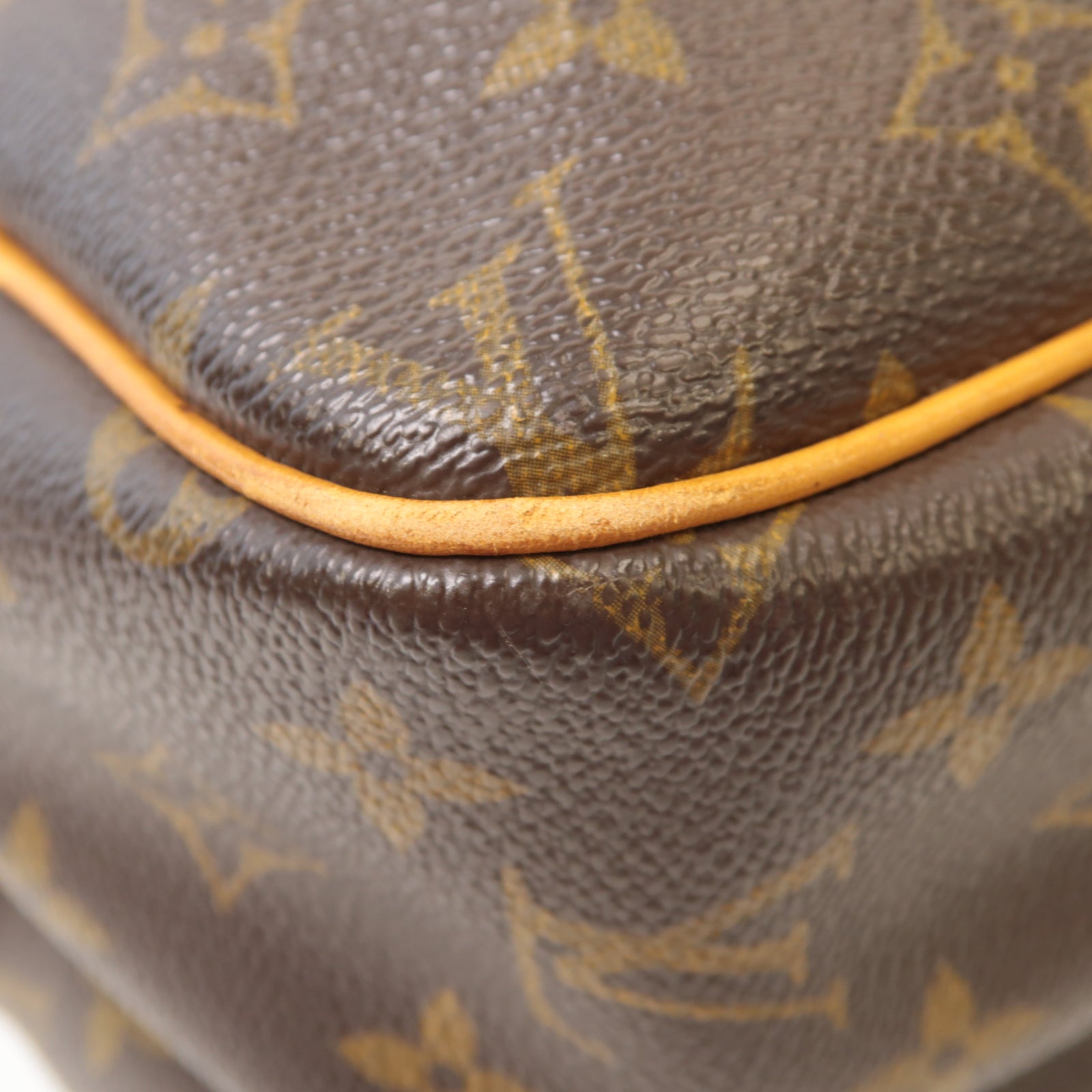 LOUIS VUITTON Monogram Reporter PM金扣肩背袋啡色